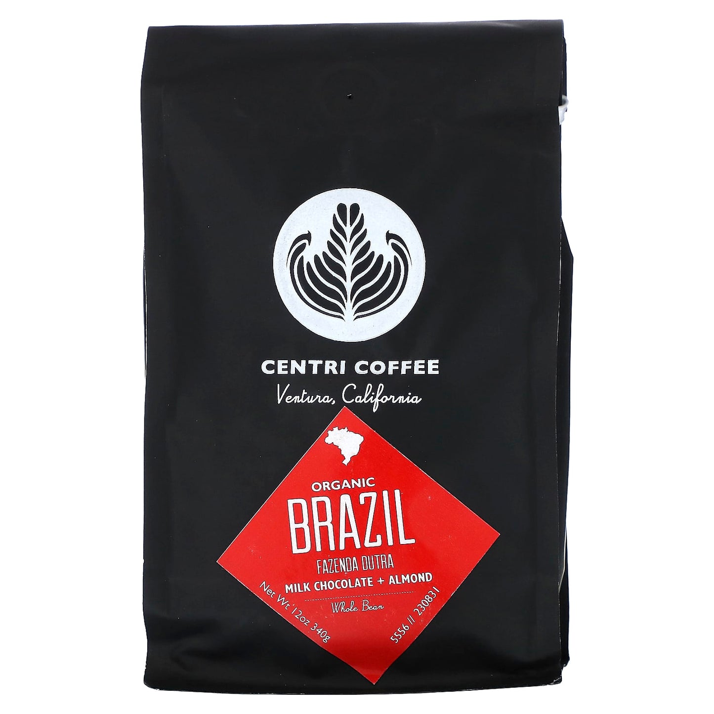 Cafe Altura-Centri Coffee-Organic Brazil-Milk Chocolate + Almond-Whole Bean-12 oz (340 g)