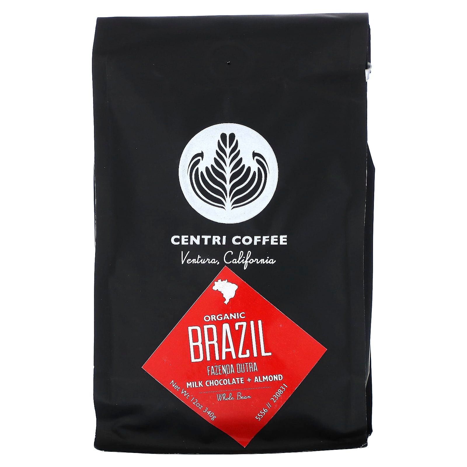 Cafe Altura-Centri Coffee-Organic Brazil-Milk Chocolate + Almond-Whole Bean-12 oz (340 g)