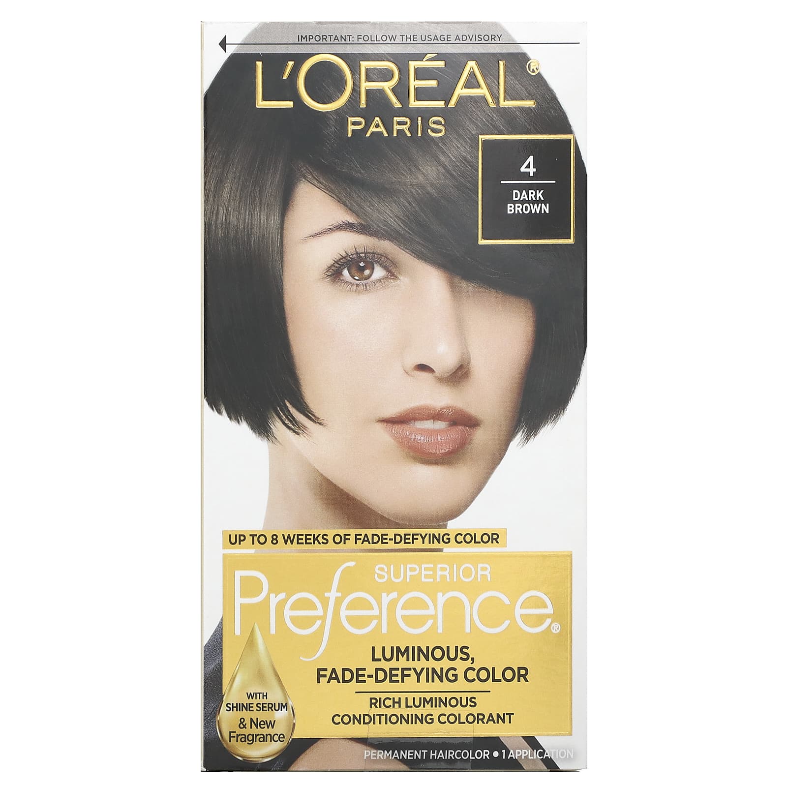 L'Oréal-Superior Preference-Luminous-Fade-Defying Color-4 Dark Brown-1 Application