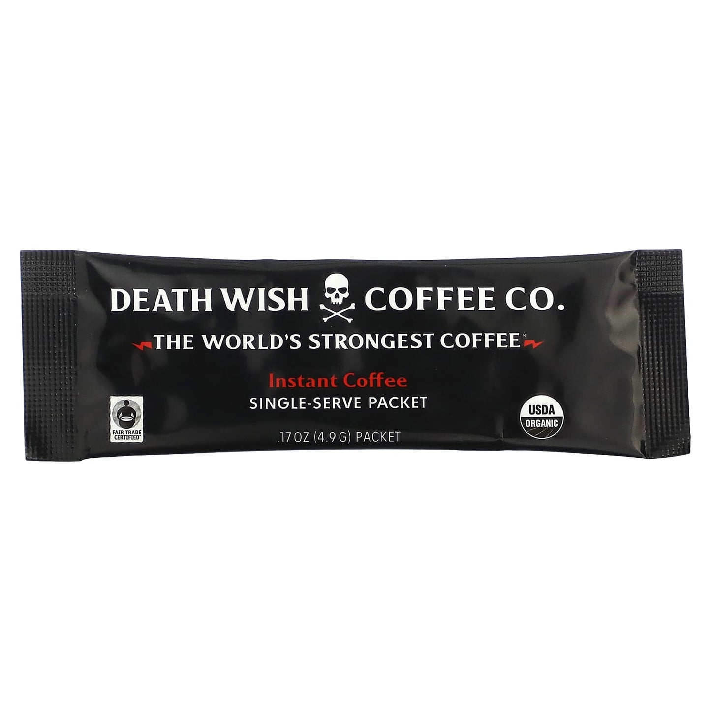 Death Wish Coffee, The World's Strongest Coffee, Instant Coffee, 8 Single-Serve Packets, 0.17 oz (4.9 g) Each