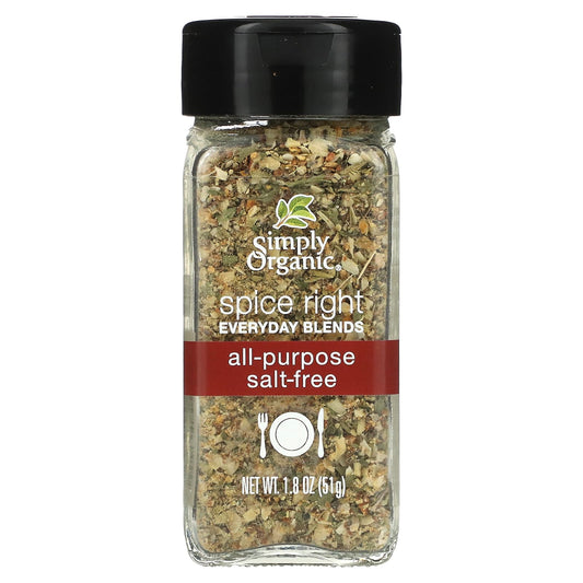 Simply Organic-Spice Right Everyday Blends-All-Purpose Salt-Free-1.8 oz (51 g)