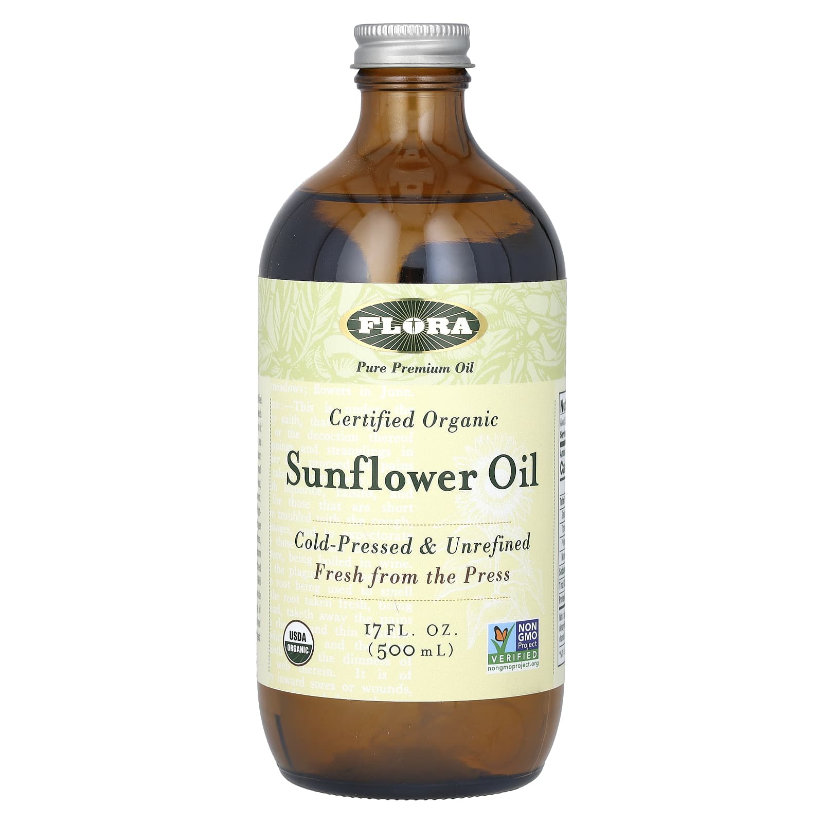 Flora-Certified Organic Sunflower Oil-17 fl oz (500 ml)