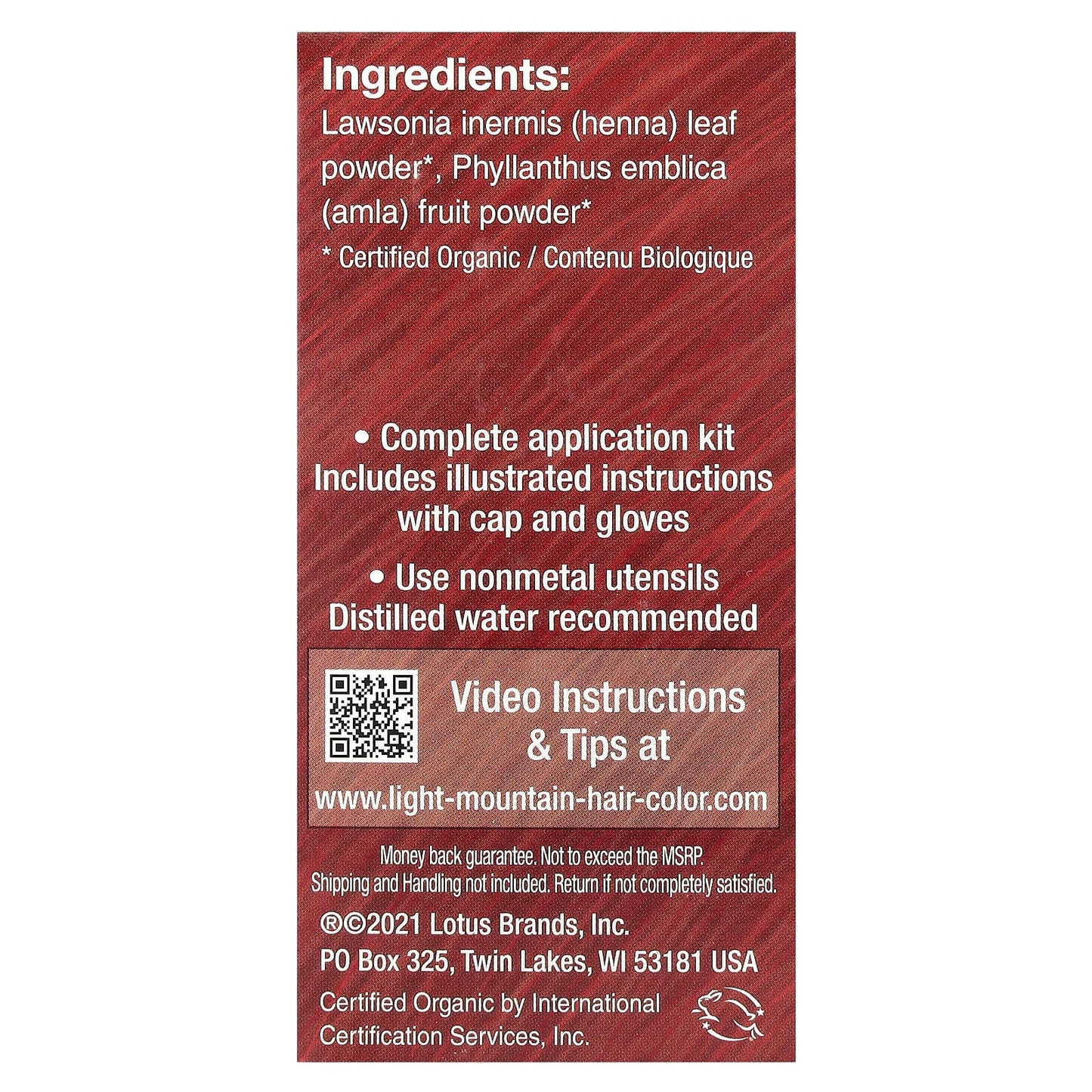 Light Mountain, Natural Hair Color & Conditioner, Bright Red, 4 oz (113 g)