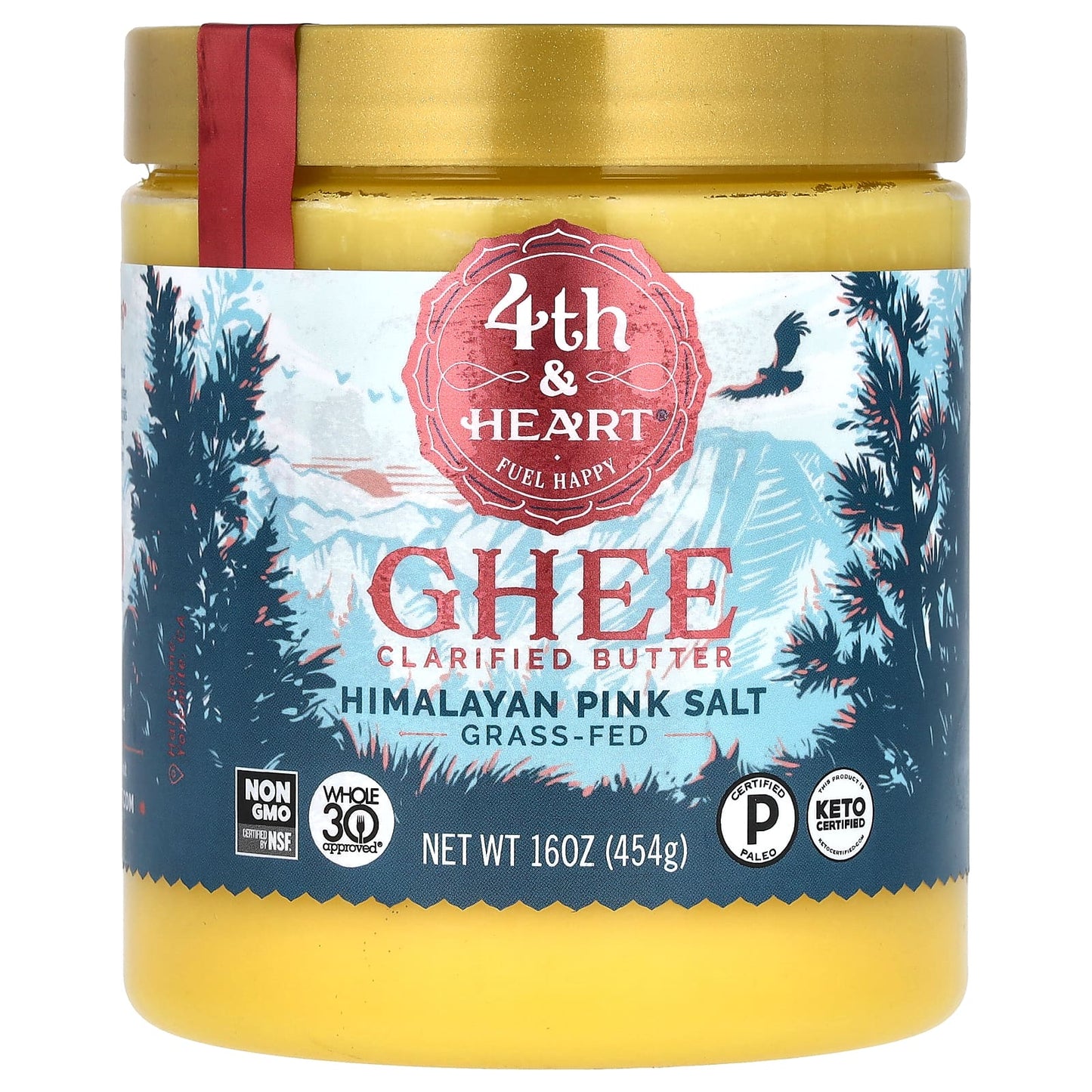 4th & Heart-Ghee Clarified Butter-Himalayan Pink Salt-16 oz ( 454 g)