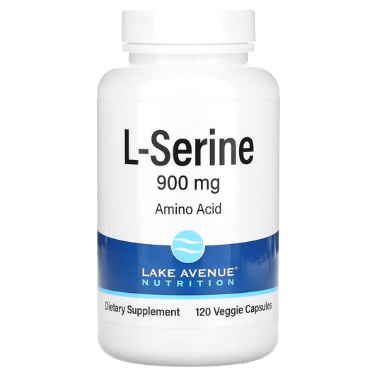 Lake Avenue Nutrition-L-Serine-900 mg-120 Veggie Capsules