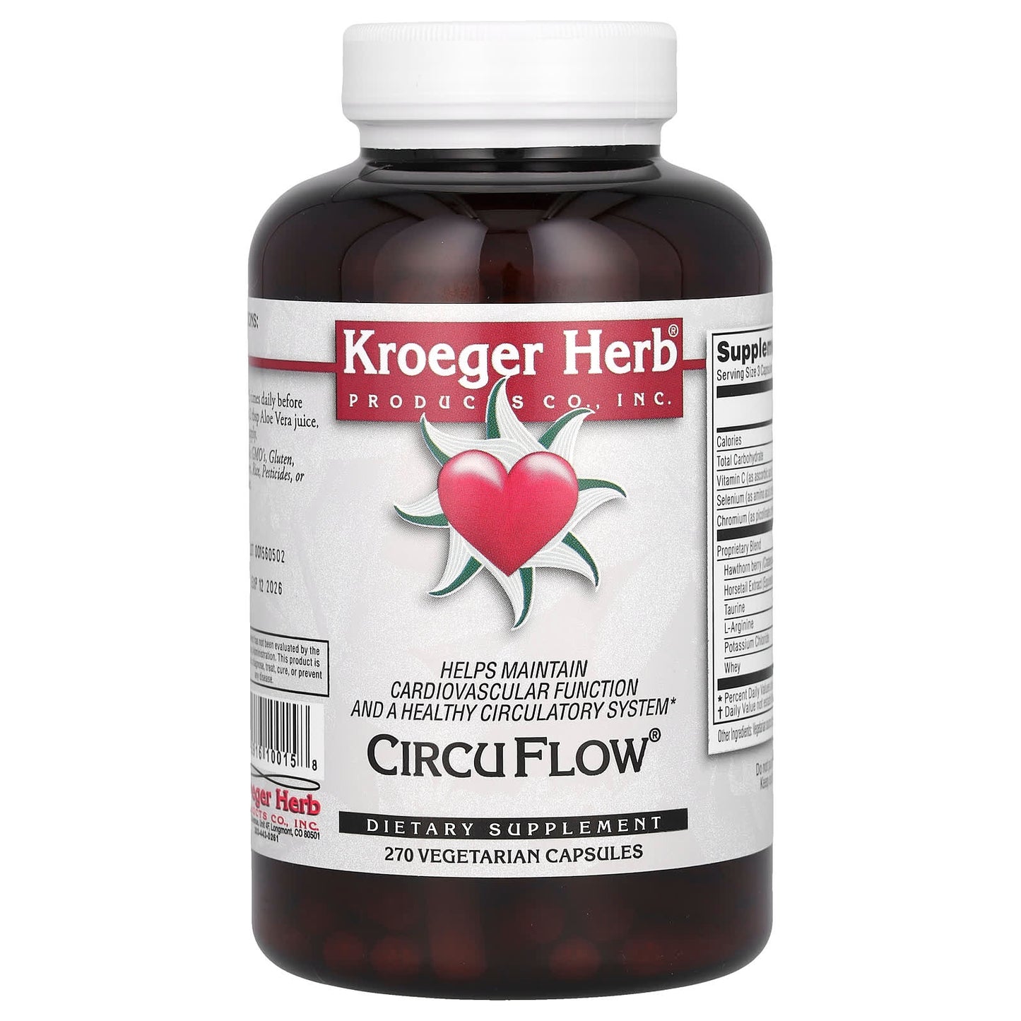 Kroeger Herb Co, CircuFlow, 270 Vegetarian Capsules