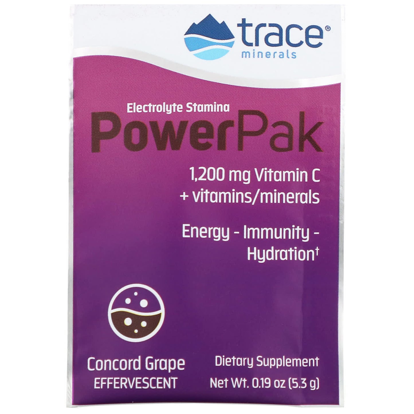 Trace Minerals ®, Electrolyte Stamina PowerPak, Concord Grape, 30 Packets. 0.19 oz (5.3 g) Each