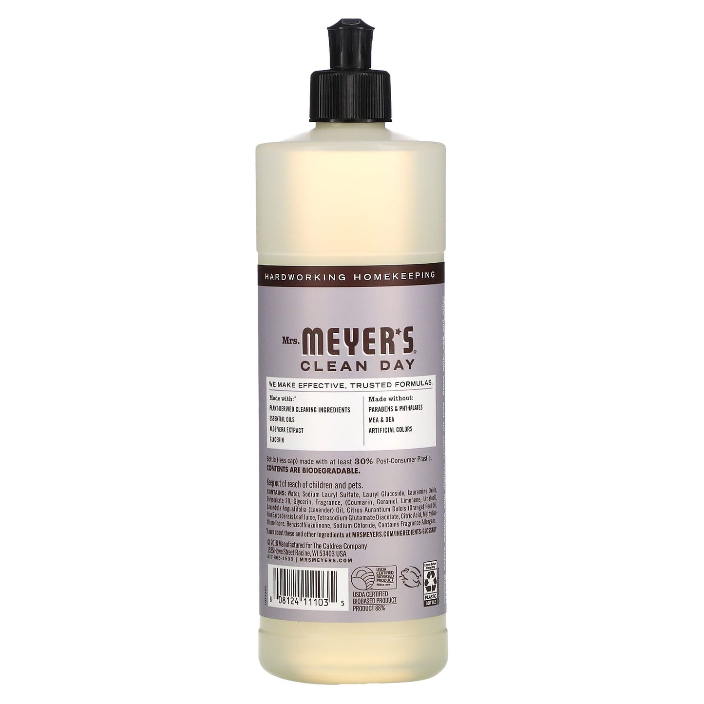 Mrs. Meyers Clean Day, Dish Soap, Lavender, 16 fl oz (473 ml)