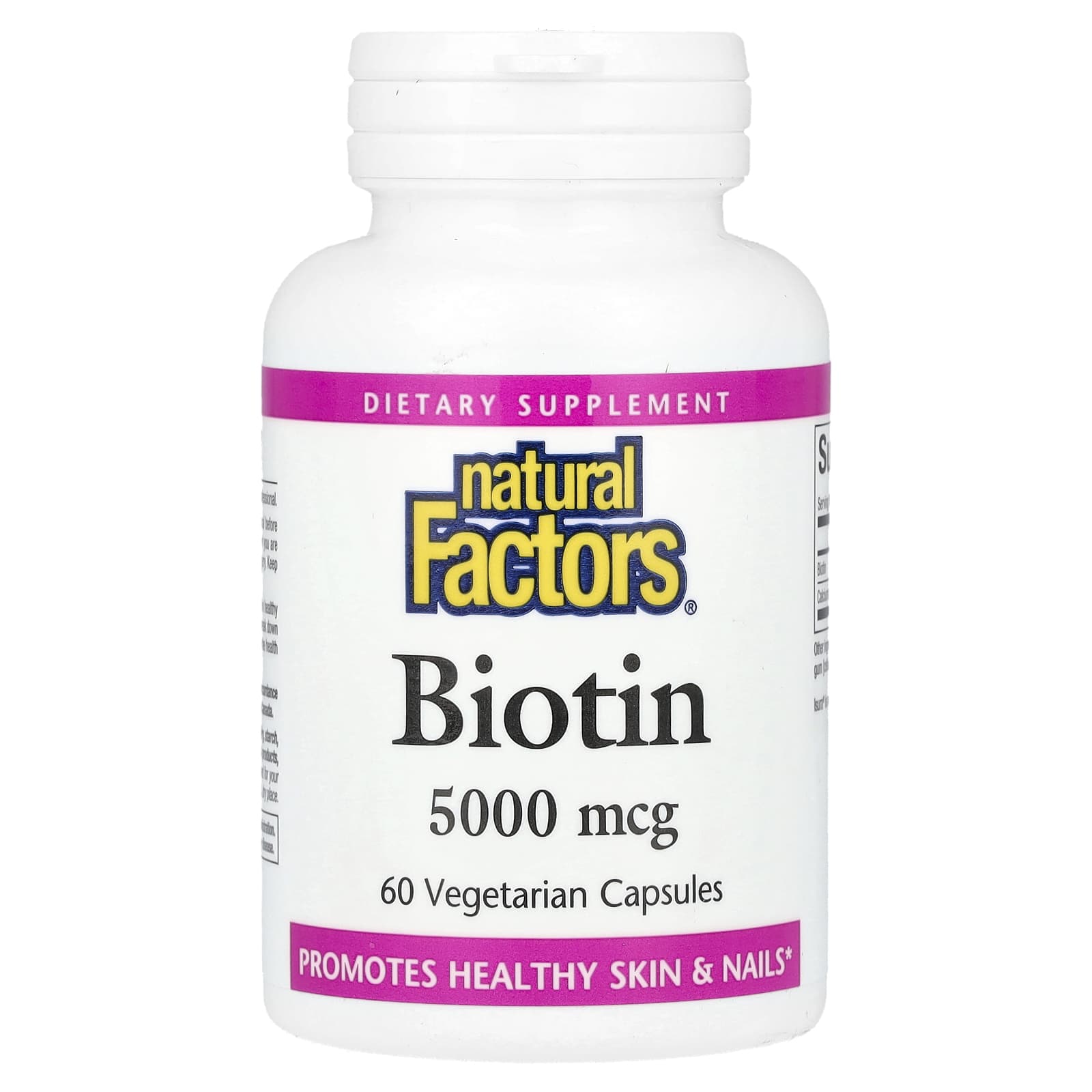 Natural Factors-Biotin-5,000 mcg-60 Vegetarian Capsules