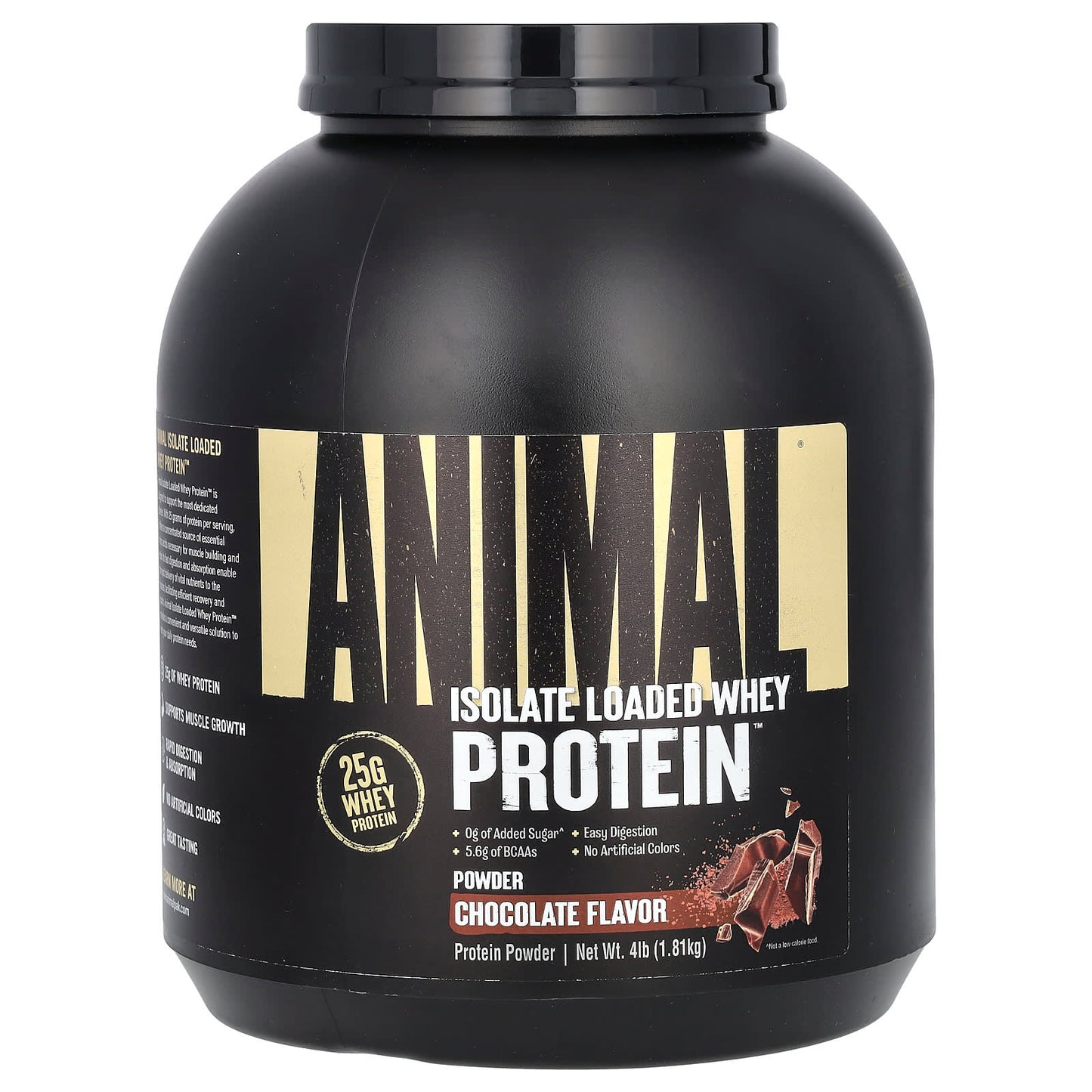 Animal-Isolate Loaded Whey Protein Powder-Chocolate -4 lb (1.81 kg)