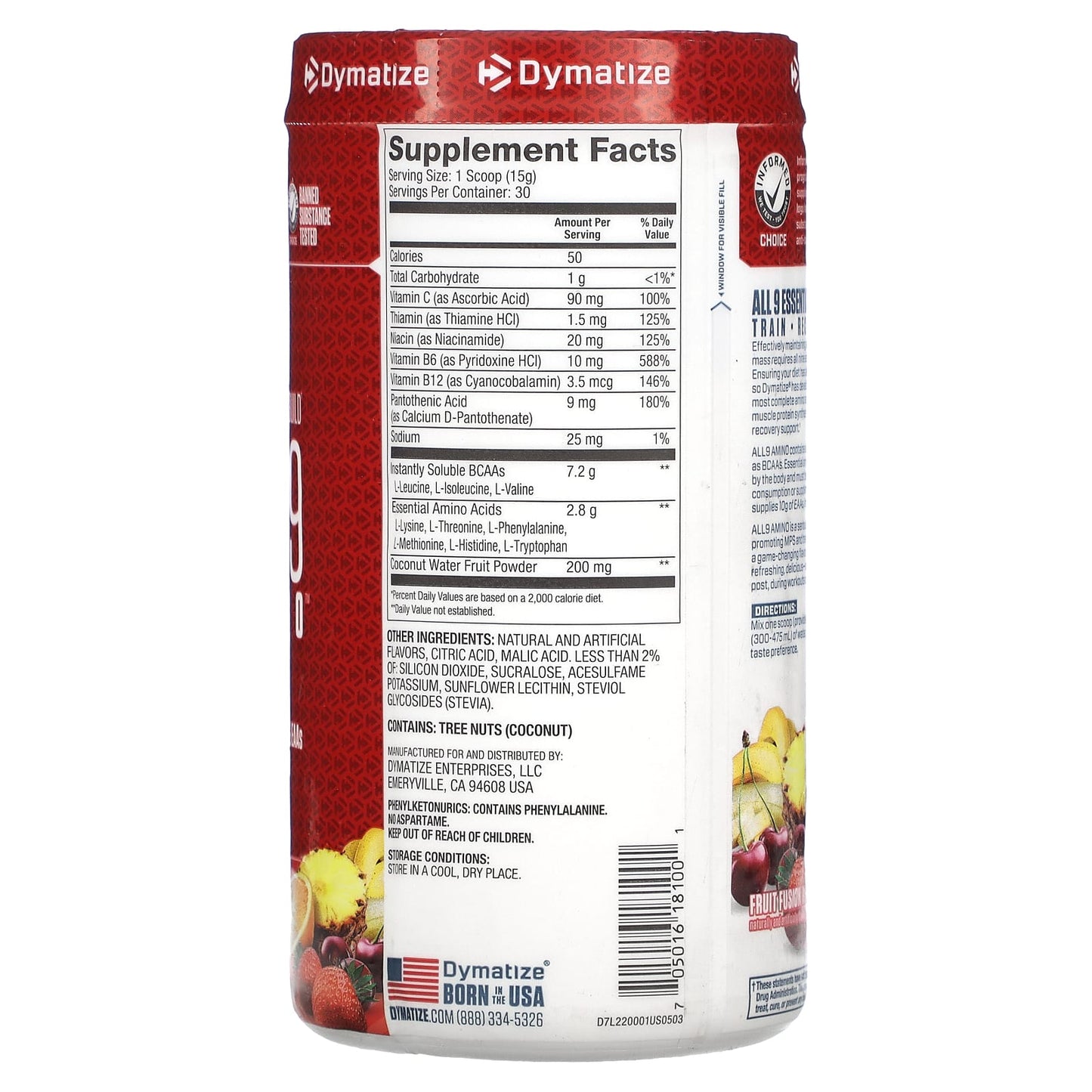 Dymatize, ALL9AMINO, Fruit Fusion Rush, 15.87 (450 g)