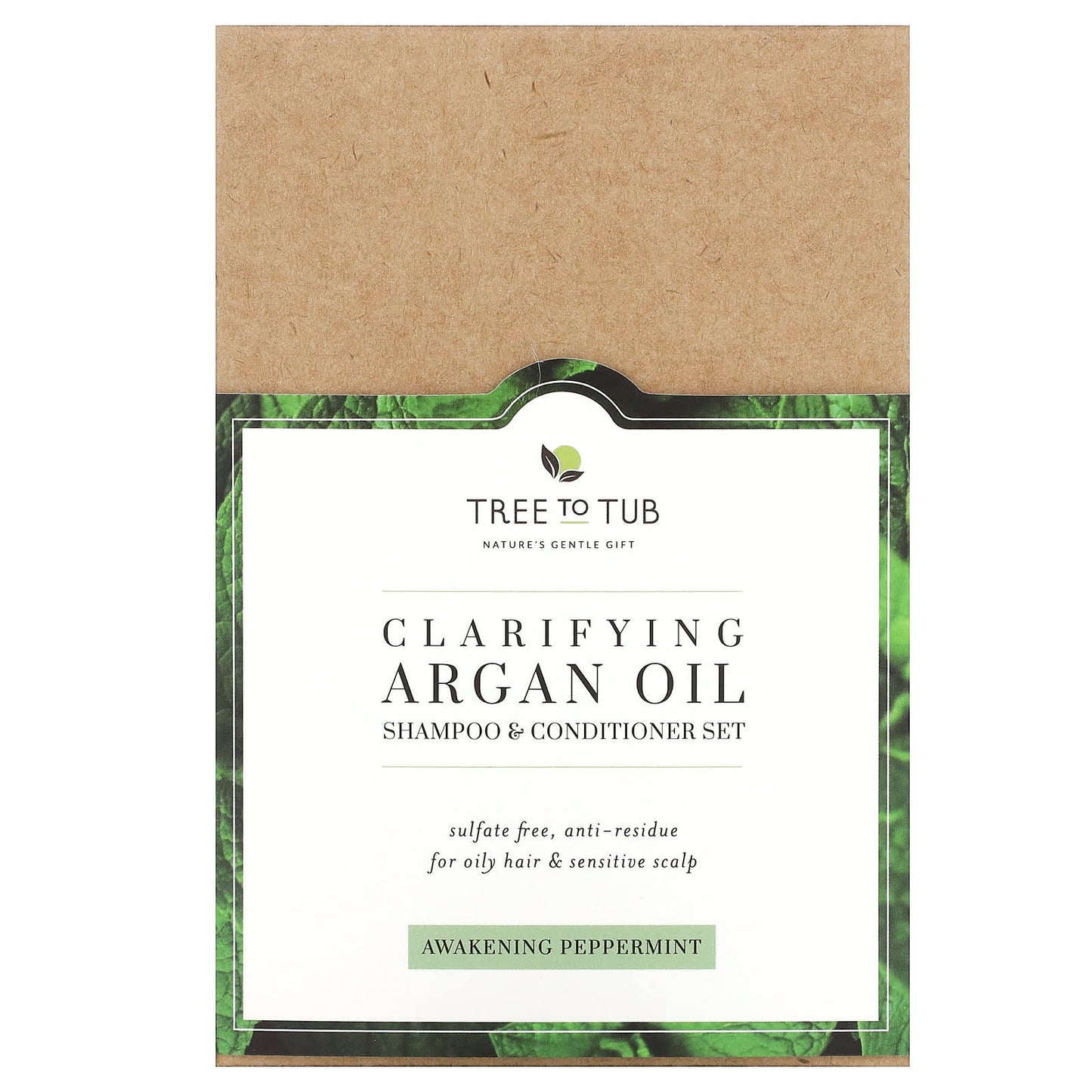 Tree To Tub, Shampoo & Conditioner Set, Clarifying Argan Oil, Awakening Peppermint , 2 Piece Set, 8.5 fl oz (250 ml) Each