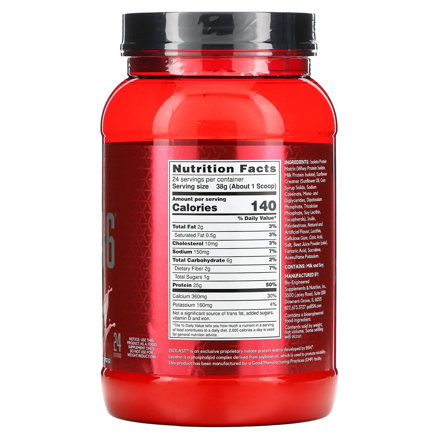 BSN, Syntha-6 Isolate, Protein Powder Drink Mix, Strawberry Milkshake, 2.01 lbs (912 g)