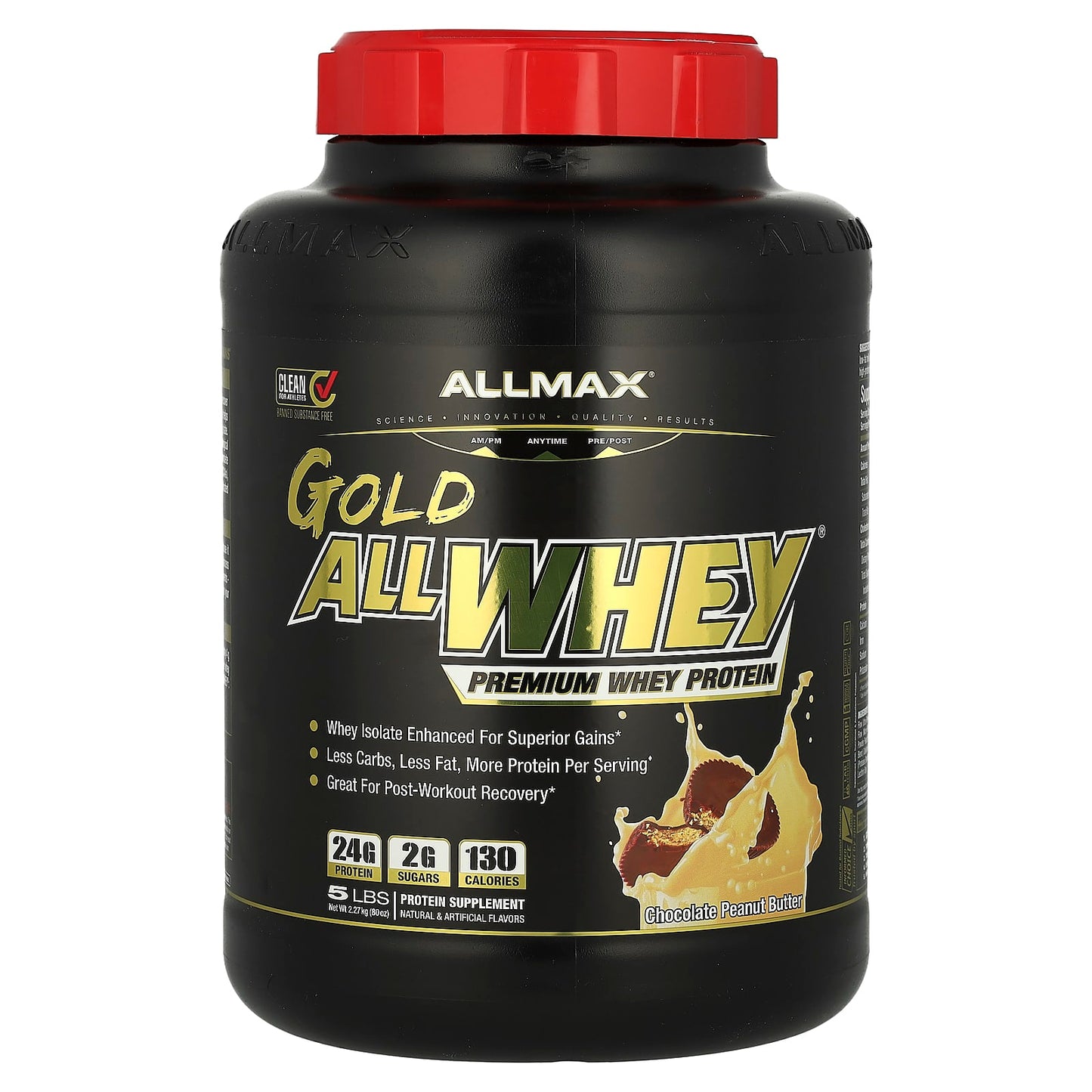 ALLMAX-Gold AllWhey-Premium Whey Protein-Chocolate Peanut Butter-5 lbs. (2.27 kg)