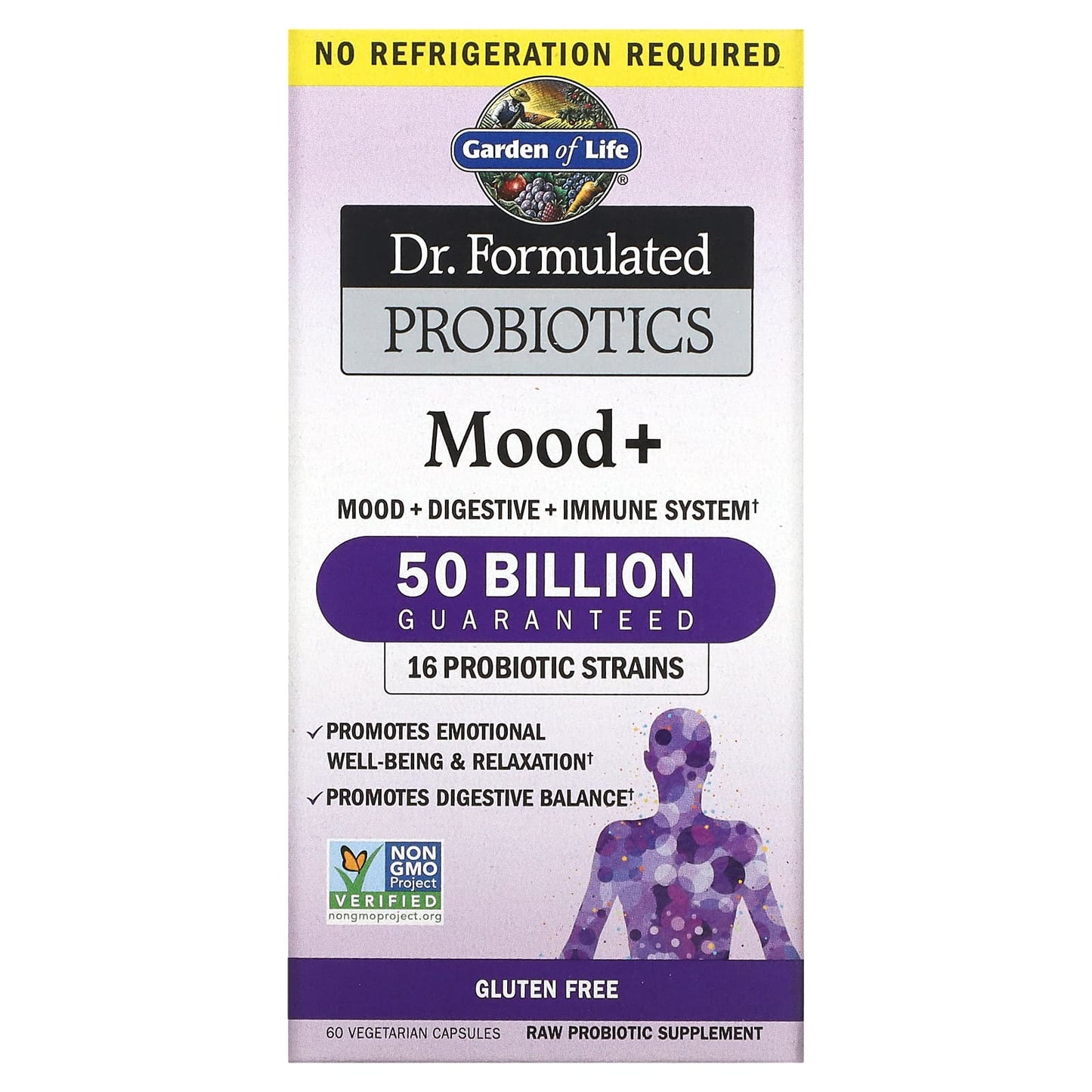 Garden of Life-Dr. Formulated Probiotics-Mood+-60 Vegetarian Capsules