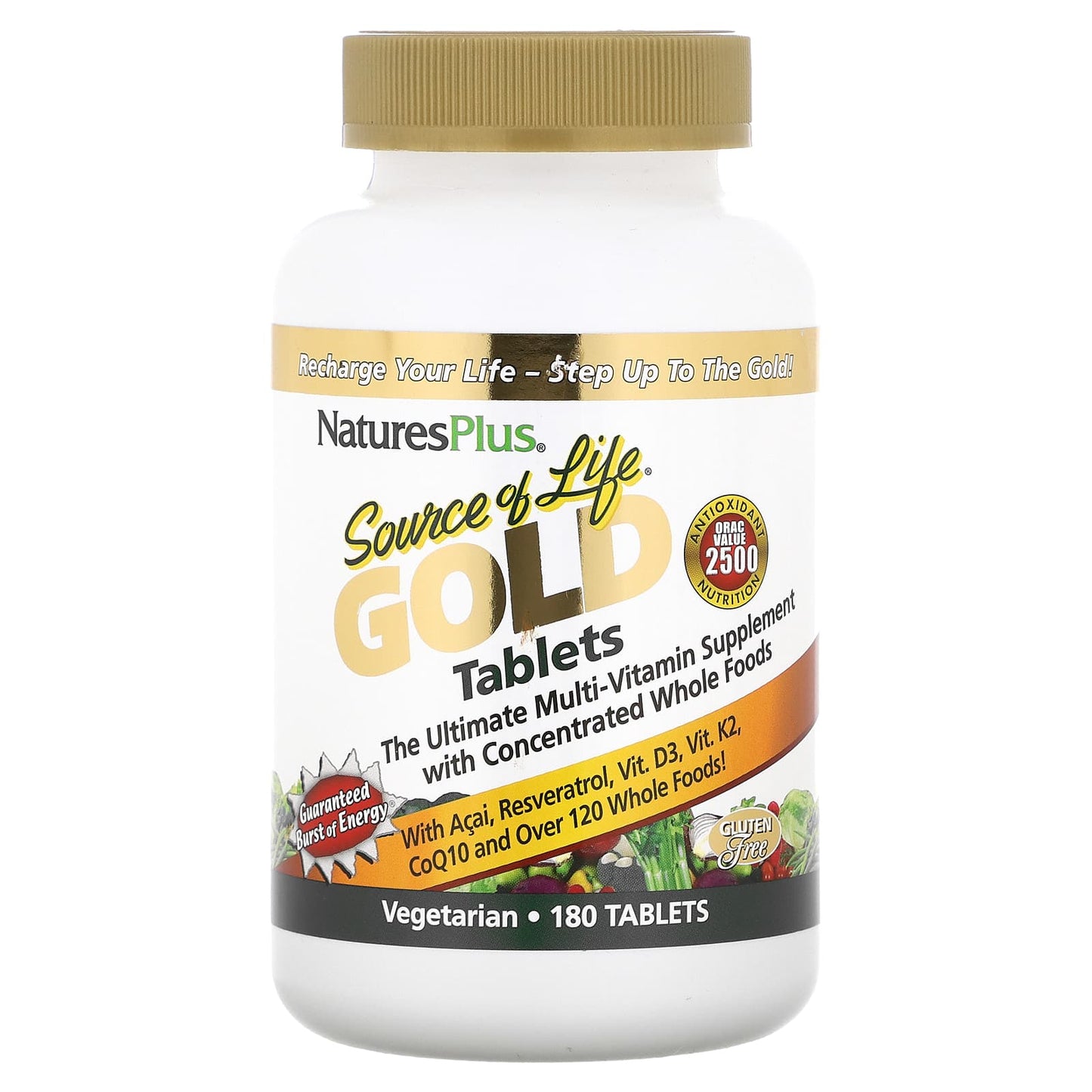 NaturesPlus-Source of Life Gold Tablets-Ultimate Multi-Vitamin Supplement-180 Tablets