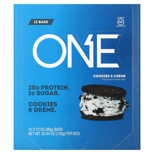 One Brands-ONE Bar-Cookies & Cream-12 Bars-2.12 oz (60 g) Each