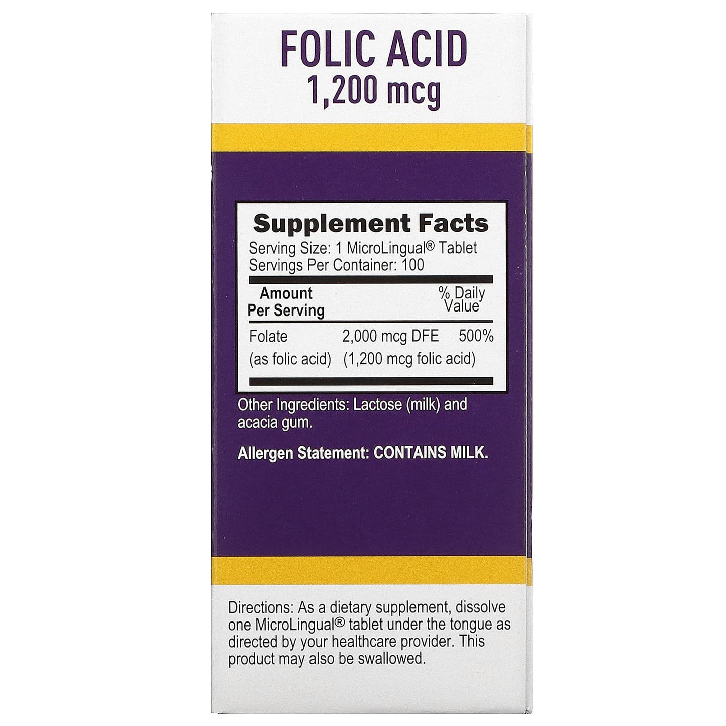 Superior Source, Folic Acid, 1,200 mcg, 100 MicroLingual Instant Dissolve Tablets