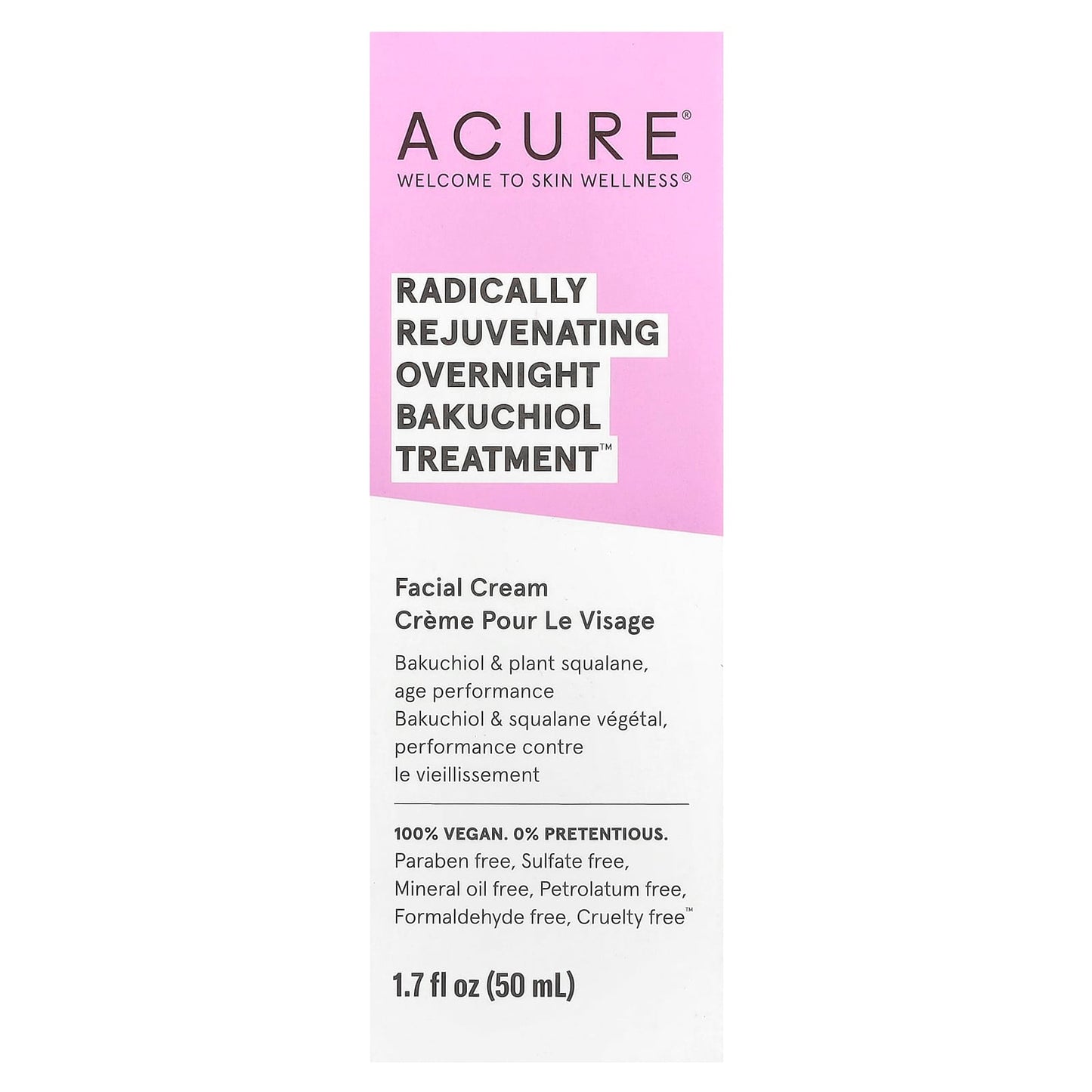 ACURE, Radically Rejuvenating, Overnight Bakuchiol Treatment, Facial Cream , 1.7 fl oz (50 ml)