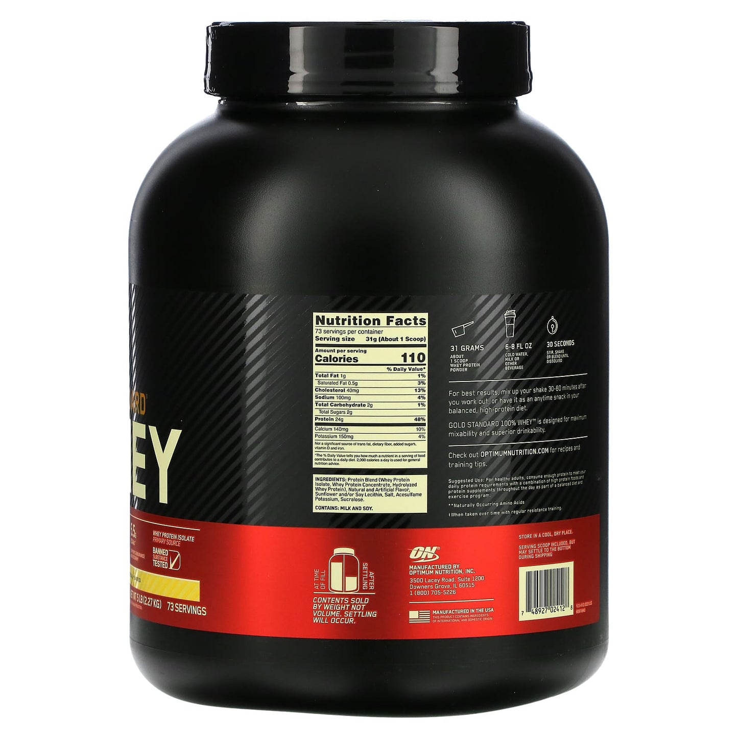 Optimum Nutrition, Gold Standard 100% Whey, French Vanilla Creme, 5 lb (2.27 kg)