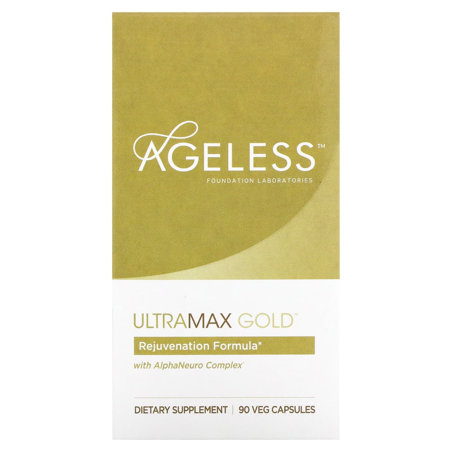 Ageless Foundation Laboratories-UltraMax Gold with AlphaNeuro Complex-90 Veg Capsules