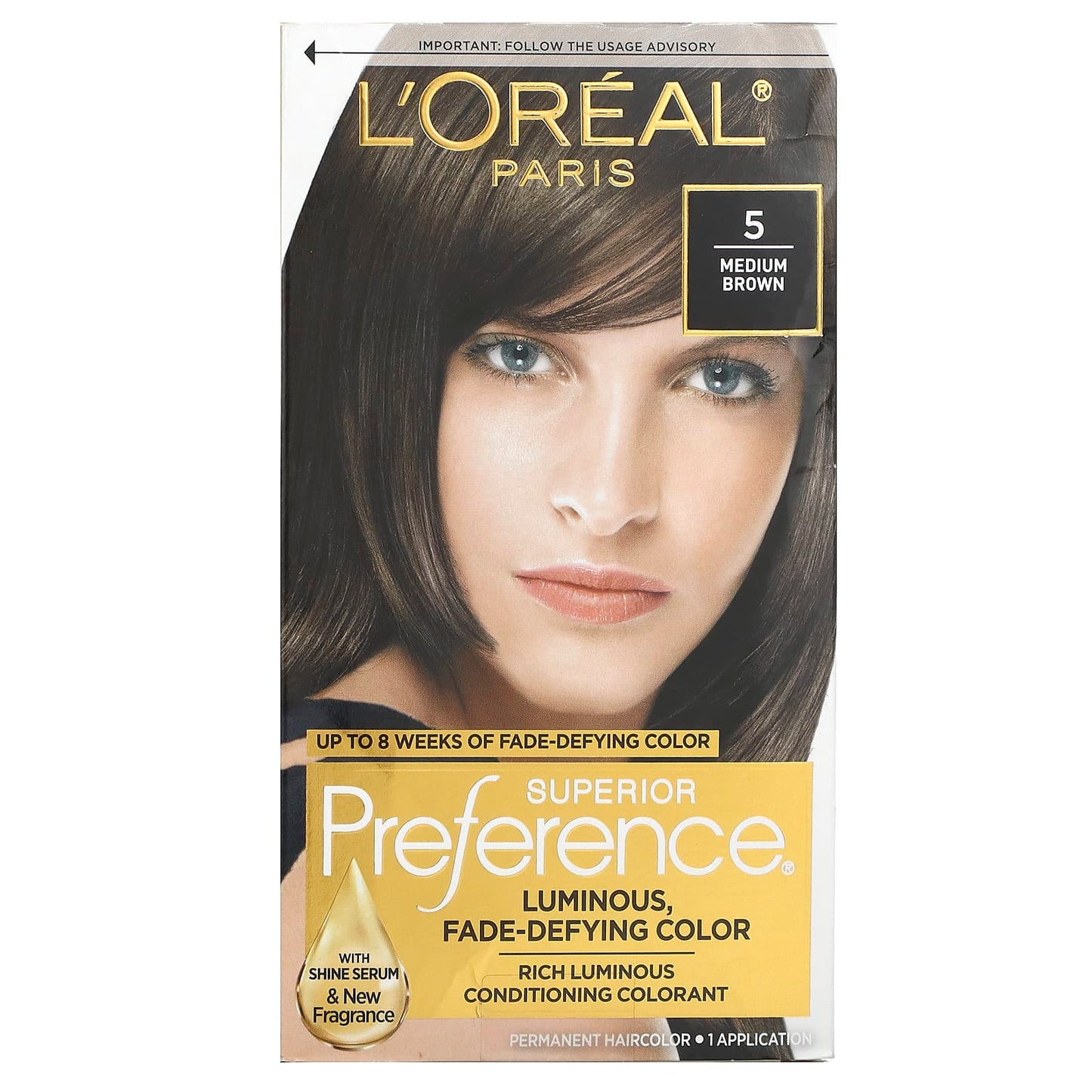 L'Oréal-Superior Preference-Luminous-Fade-Defying Color-5 Medium Brown-1 Application