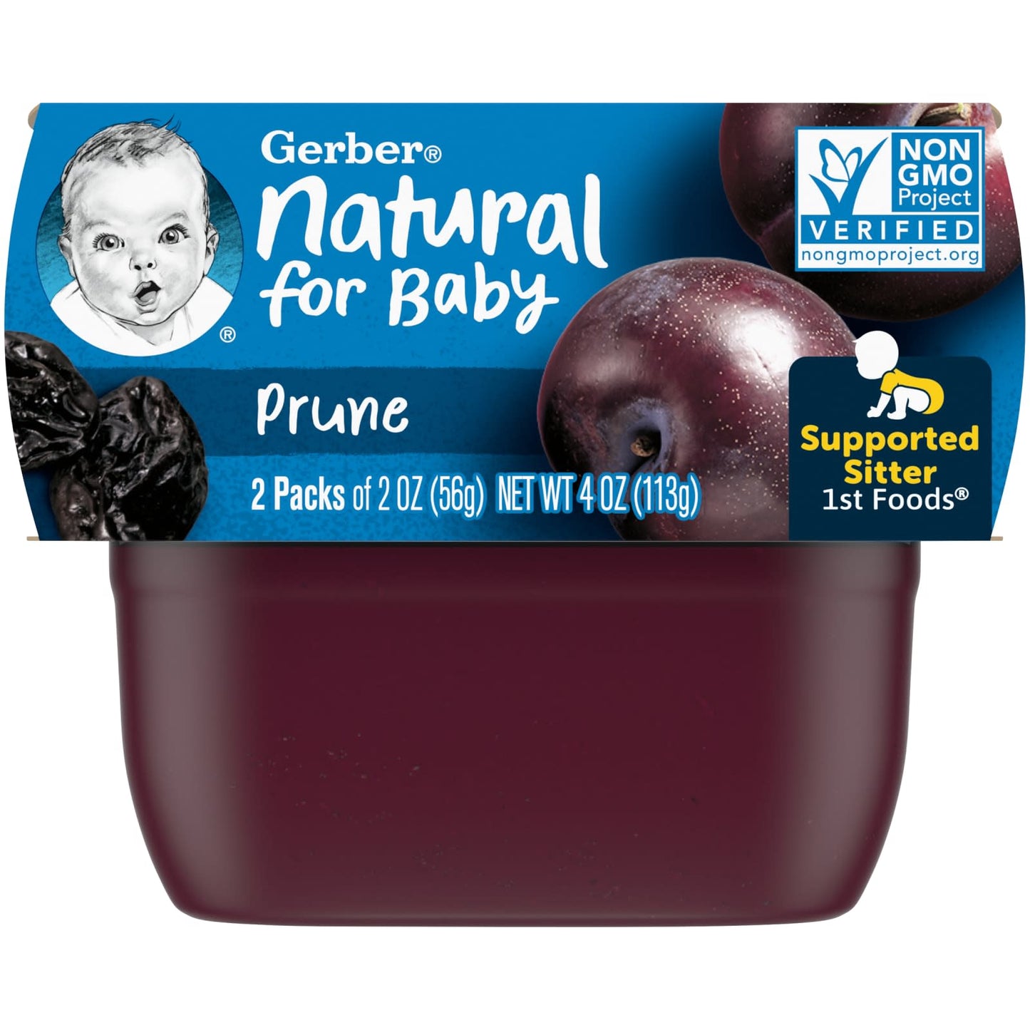 Gerber-Natural for Baby-1st Foods-Prune-2 Pack-2 oz (56 g) Each