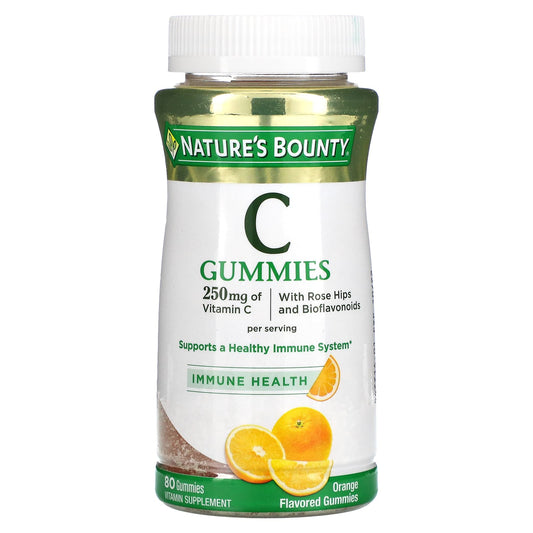 Nature's Bounty-Vitamin C Gummies-Orange Flavored-250 mg-80 Gummies (125 mg per Gummy)