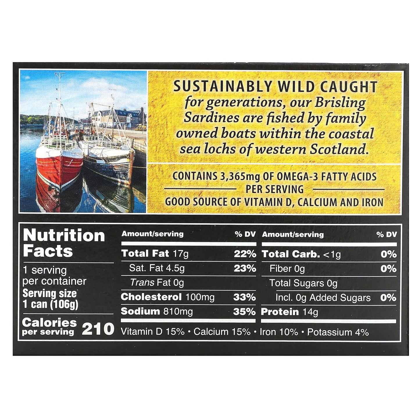 Crown Prince Natural, Brisling Sardines, In Mustard, 3.75 oz (106 g)