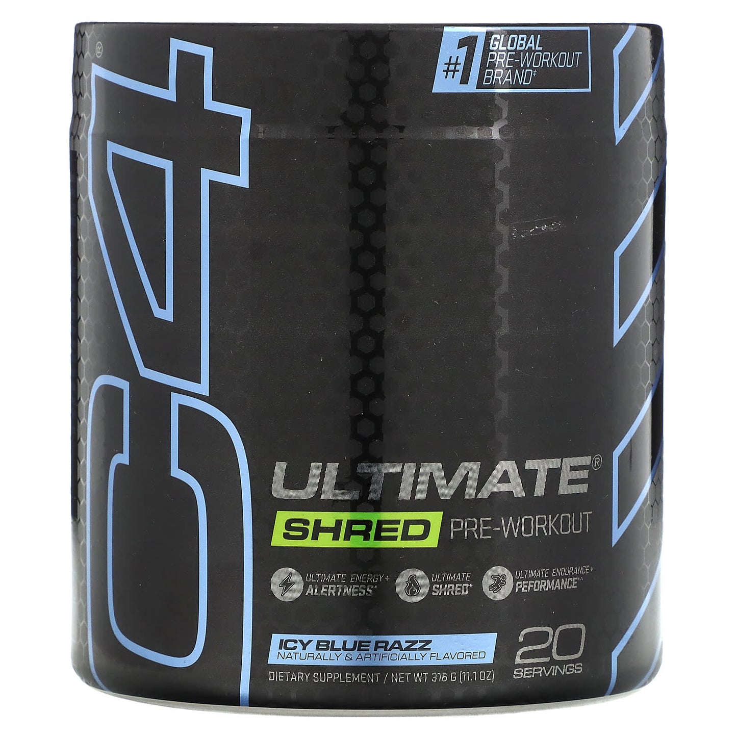 Cellucor-C4 Ultimate Shred-Pre-Workout-Ice Blue Razz-11.1 oz (316 g)