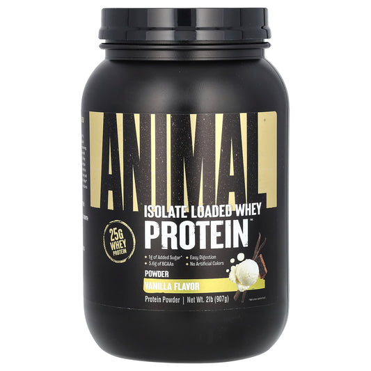 Animal-Animal-Isolate Loaded Whey Protein Powder-Vanilla-2 lb (907 g)