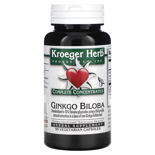 Kroeger Herb Co-Complete Concentrates-Ginkgo Biloba-90 Vegetarian Capsules