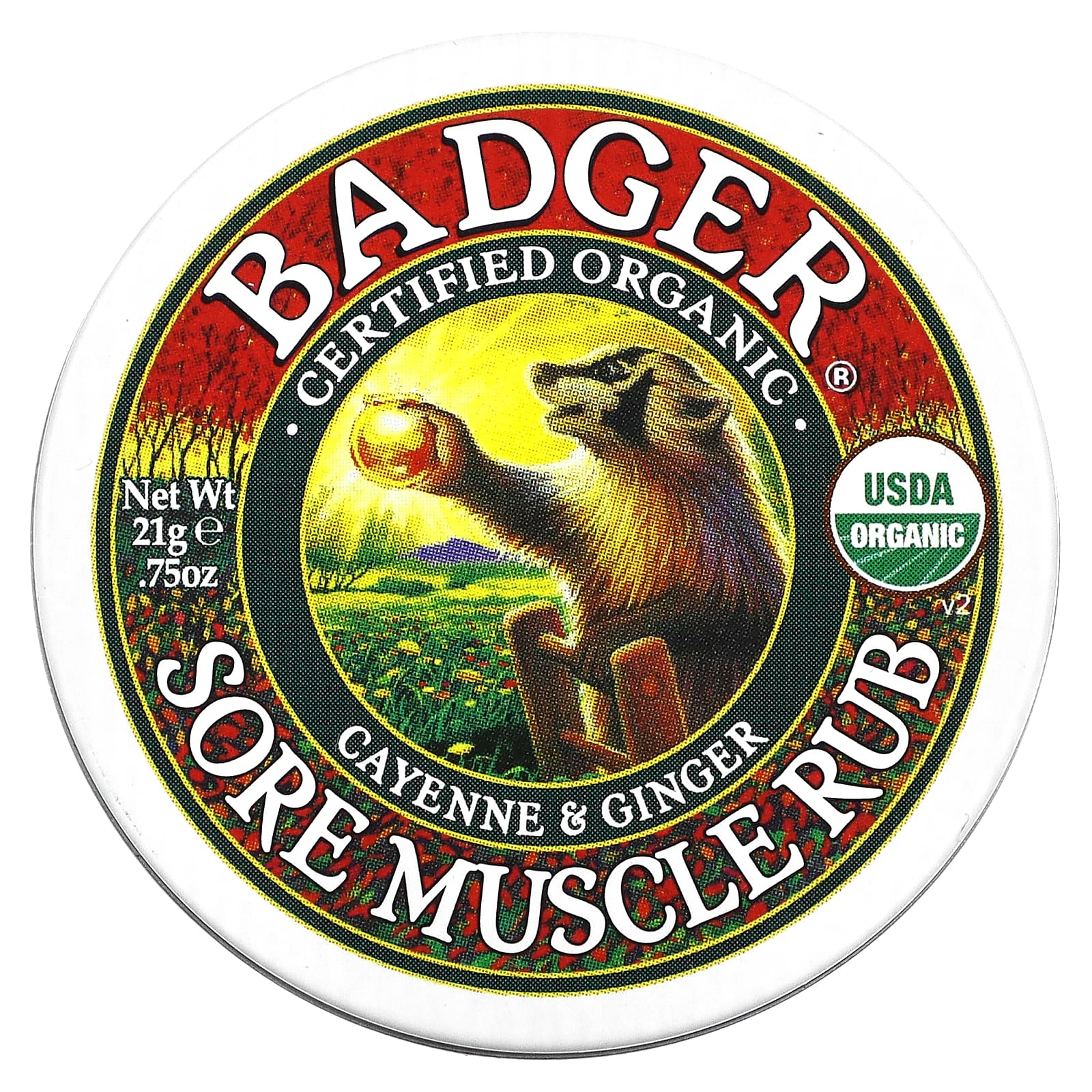 Badger Company-Organic Sore Muscle Rub-Cayenne & Ginger-0.75 oz (21 g)