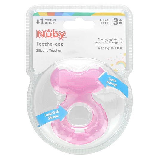 Nuby-Teethe-eez-Silicone Teether-3+ Months-Pink-2 Piece Set