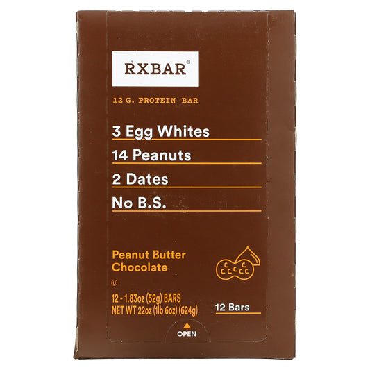 RXBAR-Protein Bar-Peanut Butter Chocolate-12 Bars-1.83 oz (52 g) Each