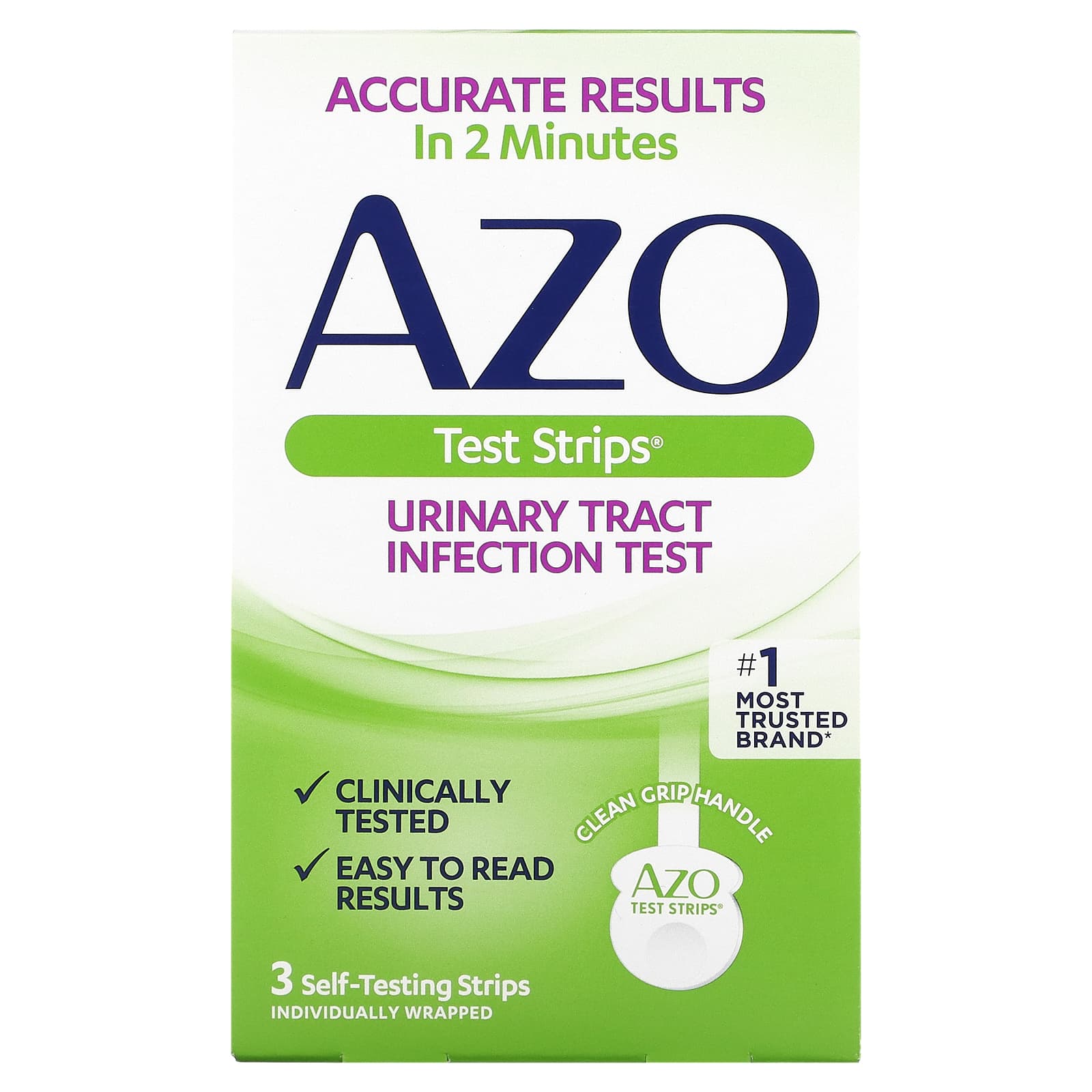 Azo-Urinary Tract Infection Test Strips-3 Self-Testing Strips