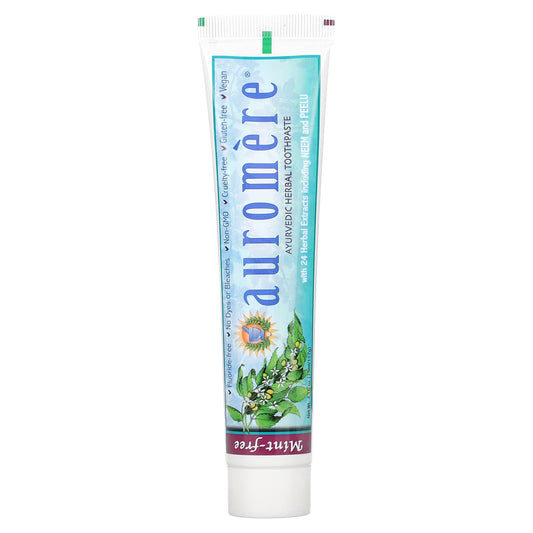 Auromere-Ayurvedic Herbal Toothpaste-Mint-Free-4.16 oz (117 g)