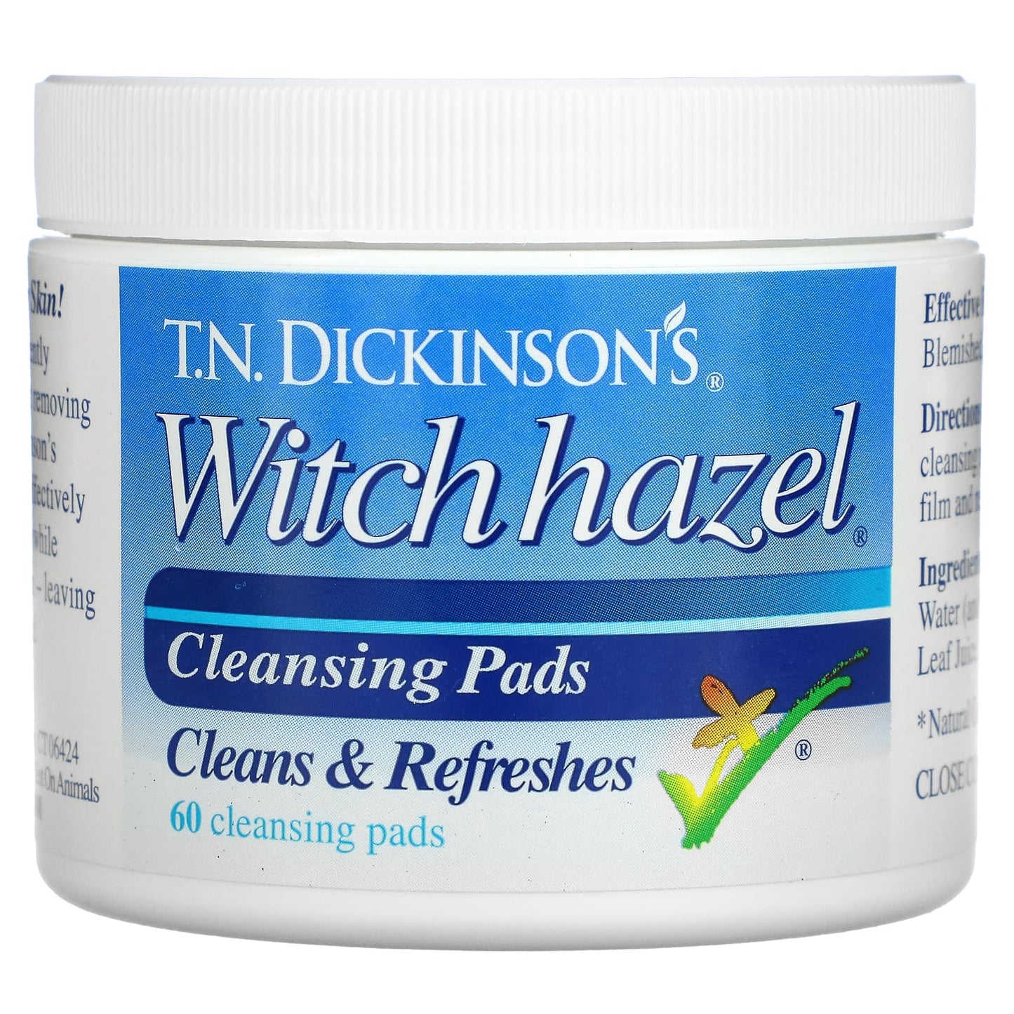 Dickinson Brands-T.N. Dickinson's Witch Hazel Cleansing Pads-60 Pads