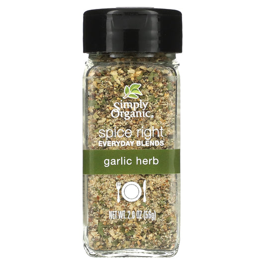 Simply Organic-Spice Right Everyday Blends-Garlic Herb-2 oz (56 g)