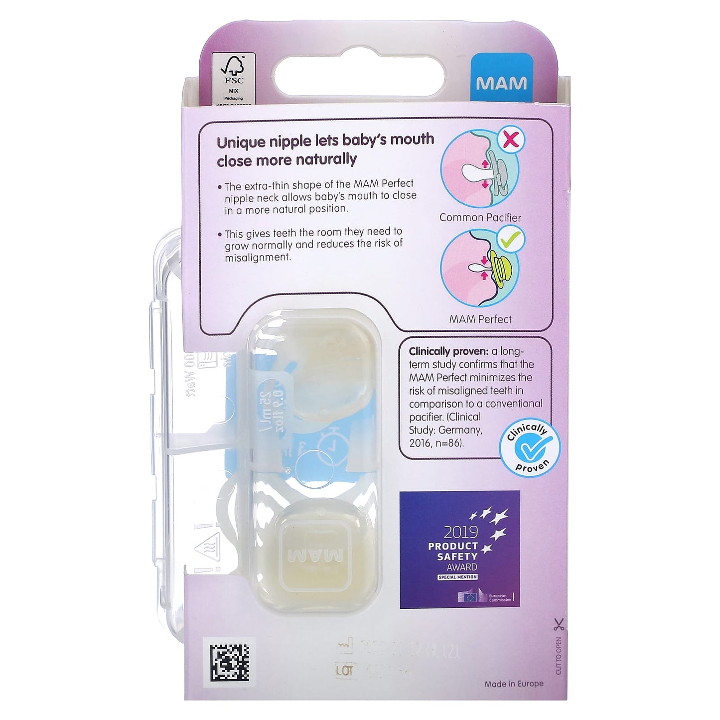 MAM, Perfect Pacifier, 0-3 Months, Unisex, 2 Count