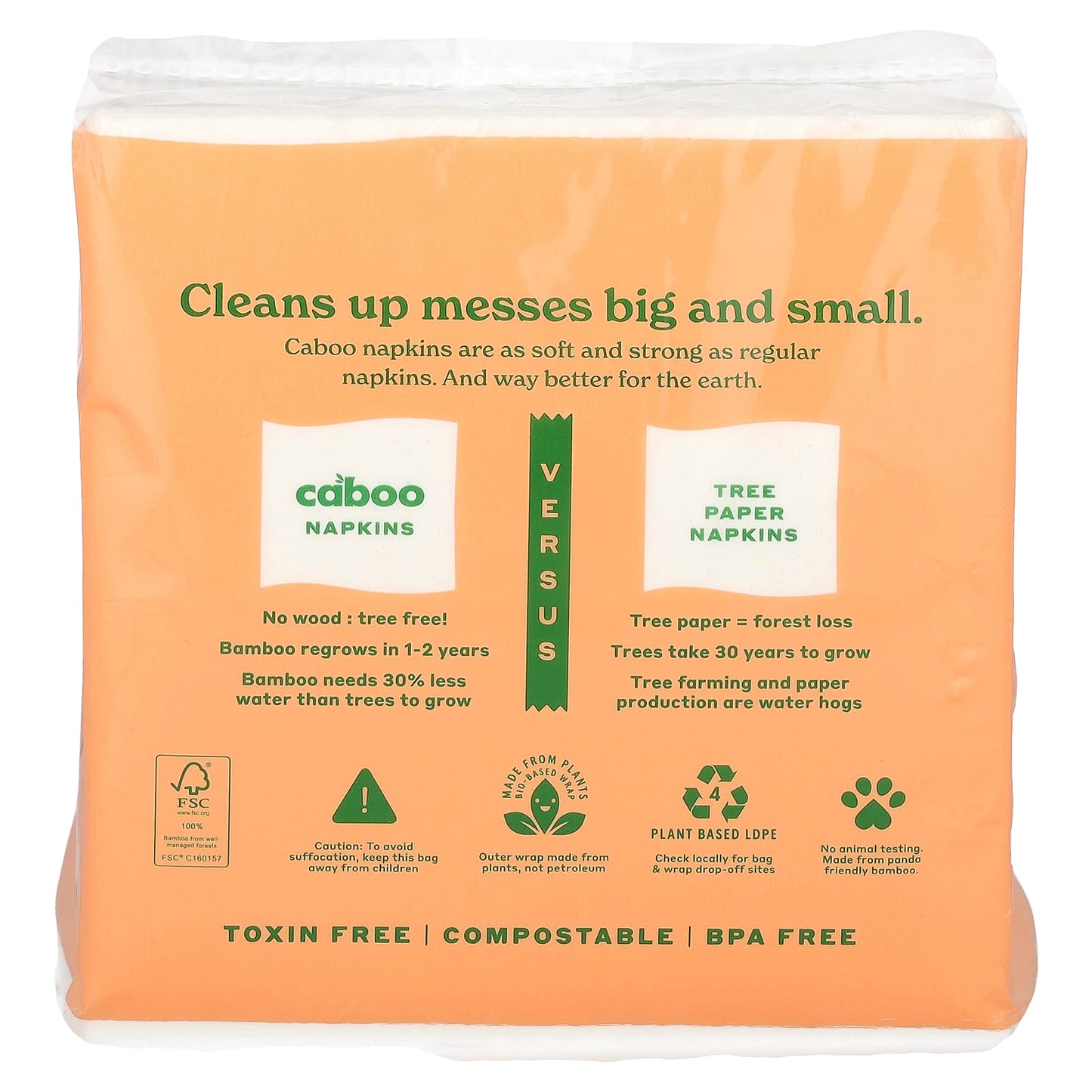 Caboo, Tree Free Bamboo Napkins, 250 Napkins