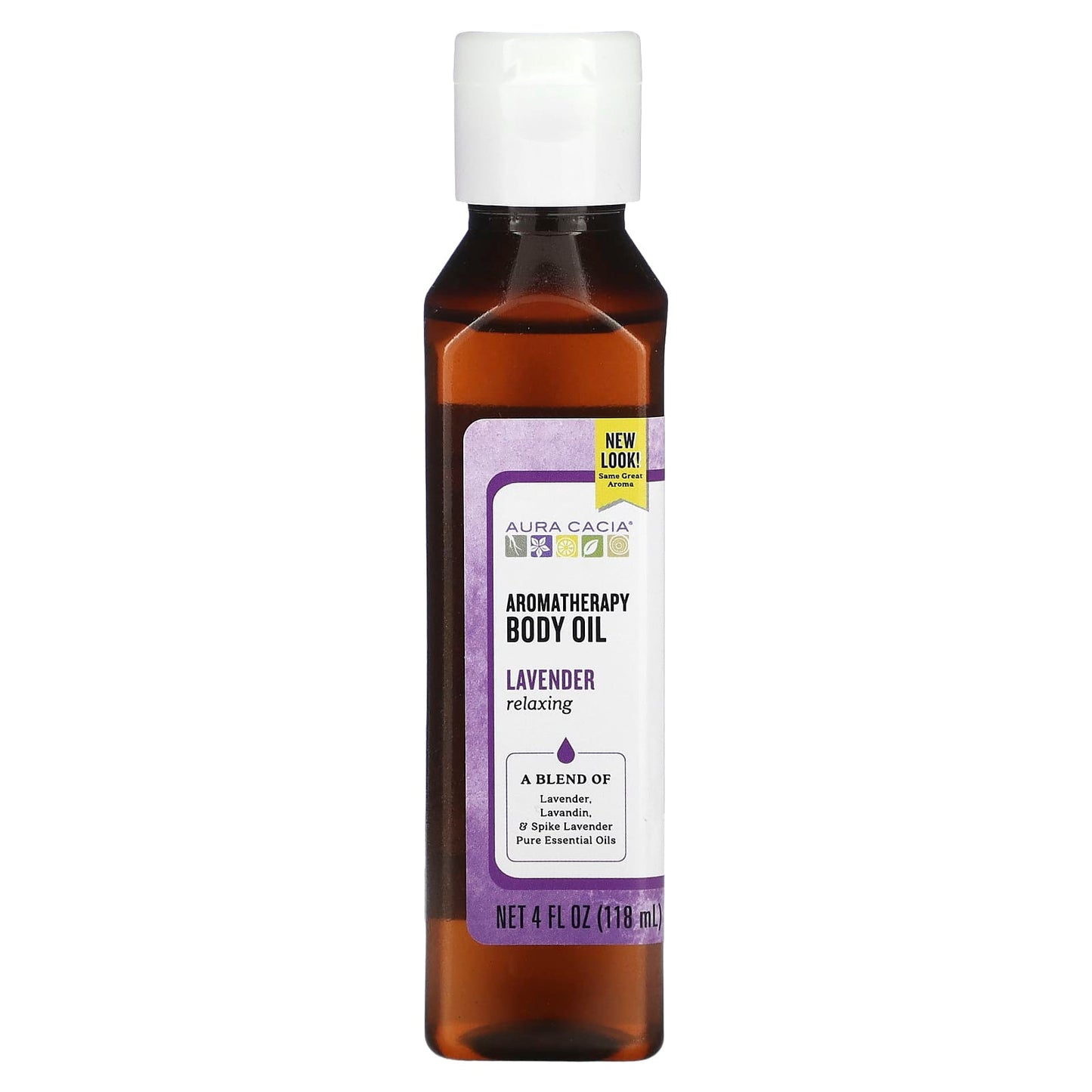 Aura Cacia-Aromatherapy Body Oil-Relaxing Lavender-4 fl oz (118 ml)