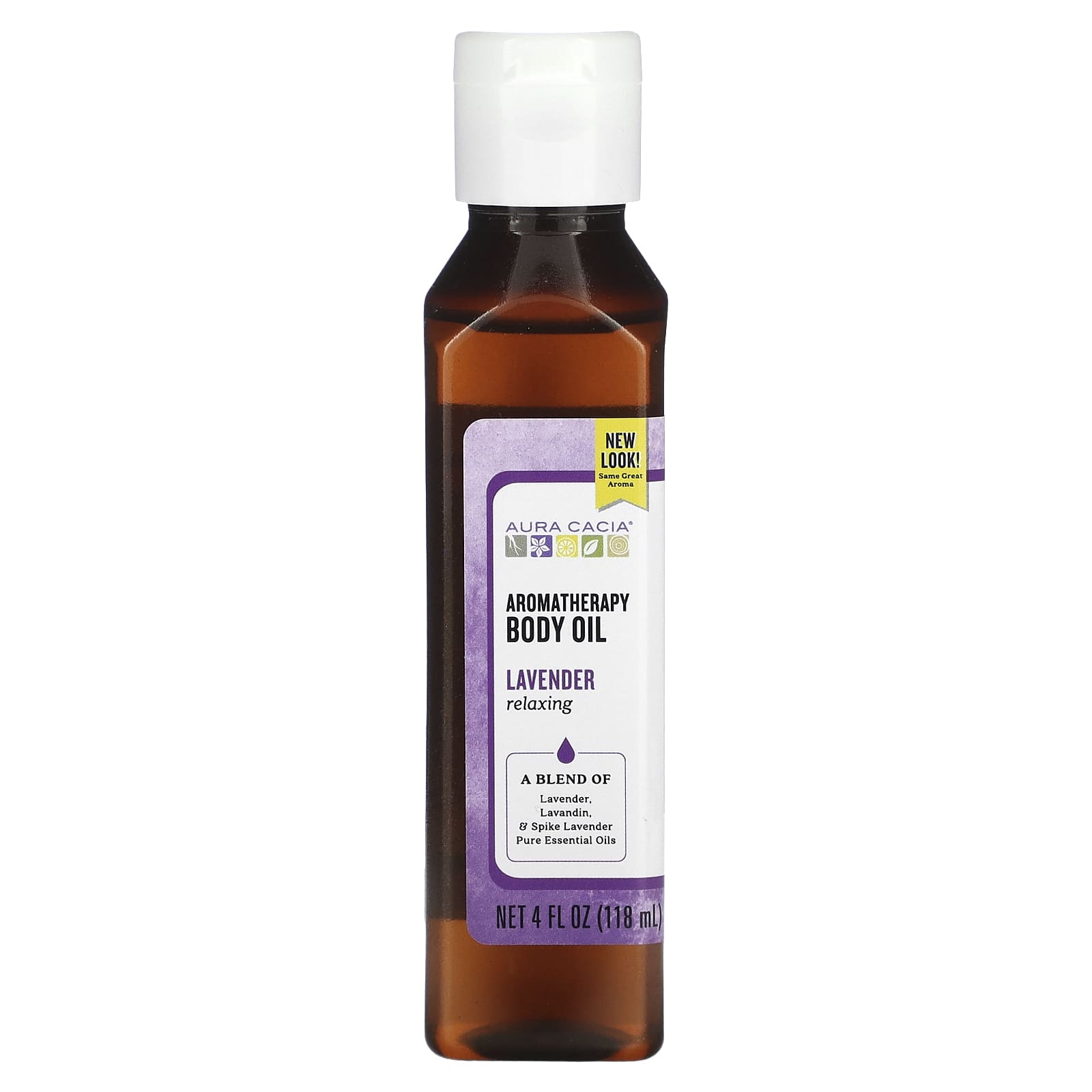 Aura Cacia-Aromatherapy Body Oil-Relaxing Lavender-4 fl oz (118 ml)