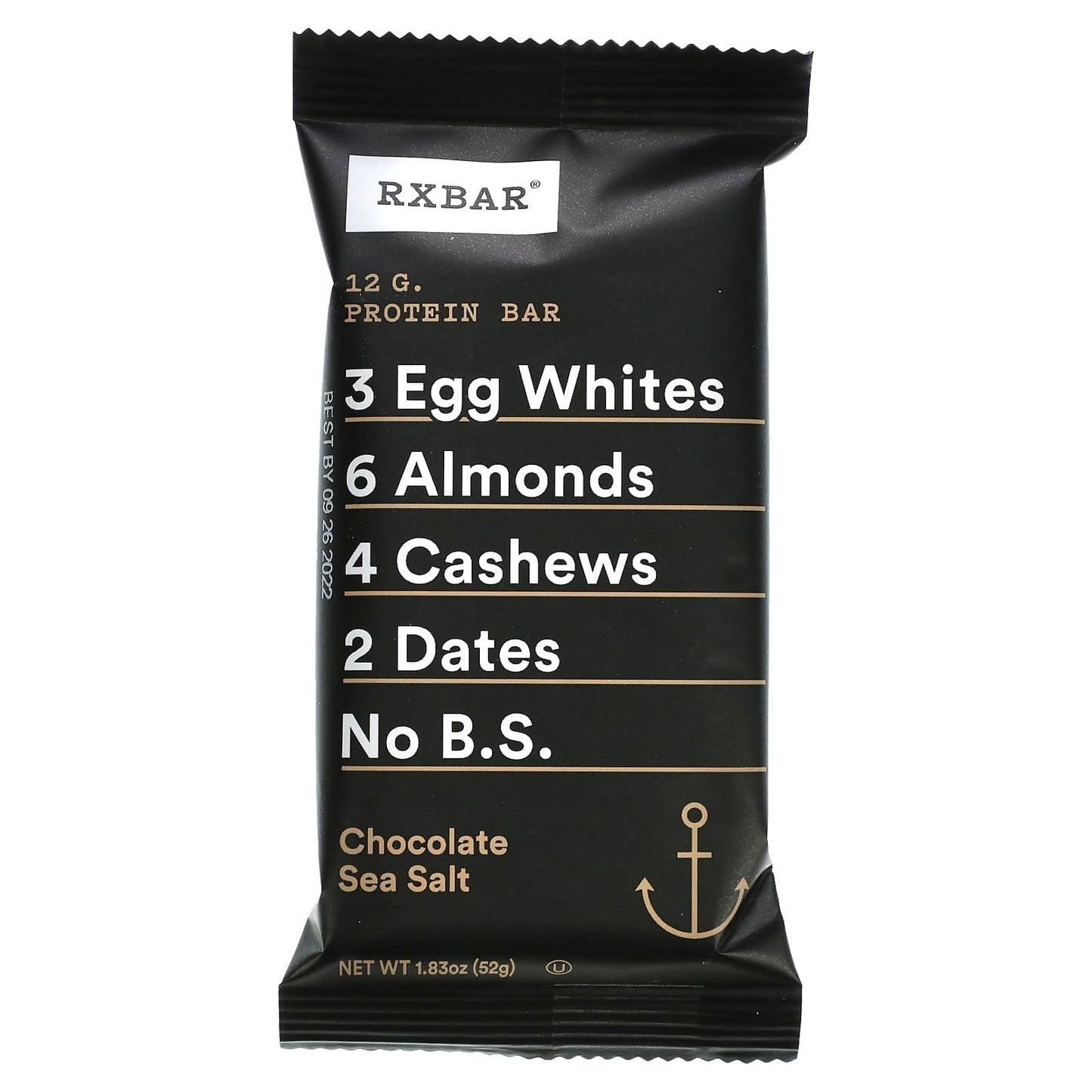 RXBAR, Protein Bar, Chocolate Sea Salt, 12 Bars, 1.83 oz (52 g) Each