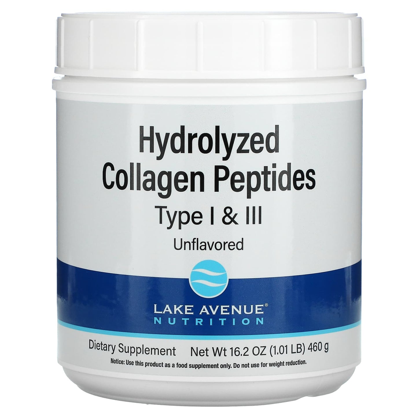 Lake Avenue Nutrition-Hydrolyzed Collagen Peptides-Type I & III-1.01 lb (460 g)