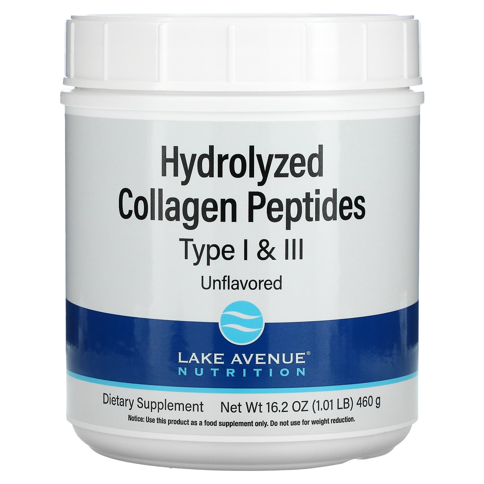 Lake Avenue Nutrition-Hydrolyzed Collagen Peptides-Type I & III-1.01 lb (460 g)