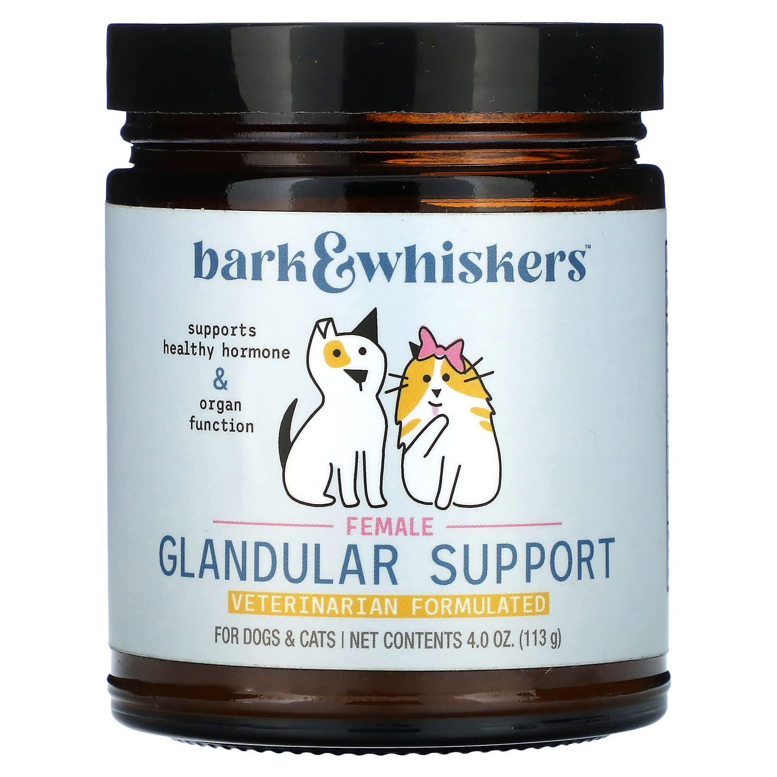 Dr. Mercola-Bark & Whiskers-Female Glandular Support-For Dogs & Cats-4 oz (113 g)