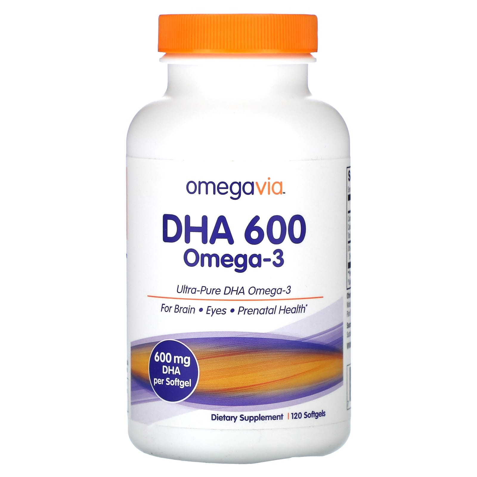 OmegaVia-DHA 600-Omega-3-120 Softgels