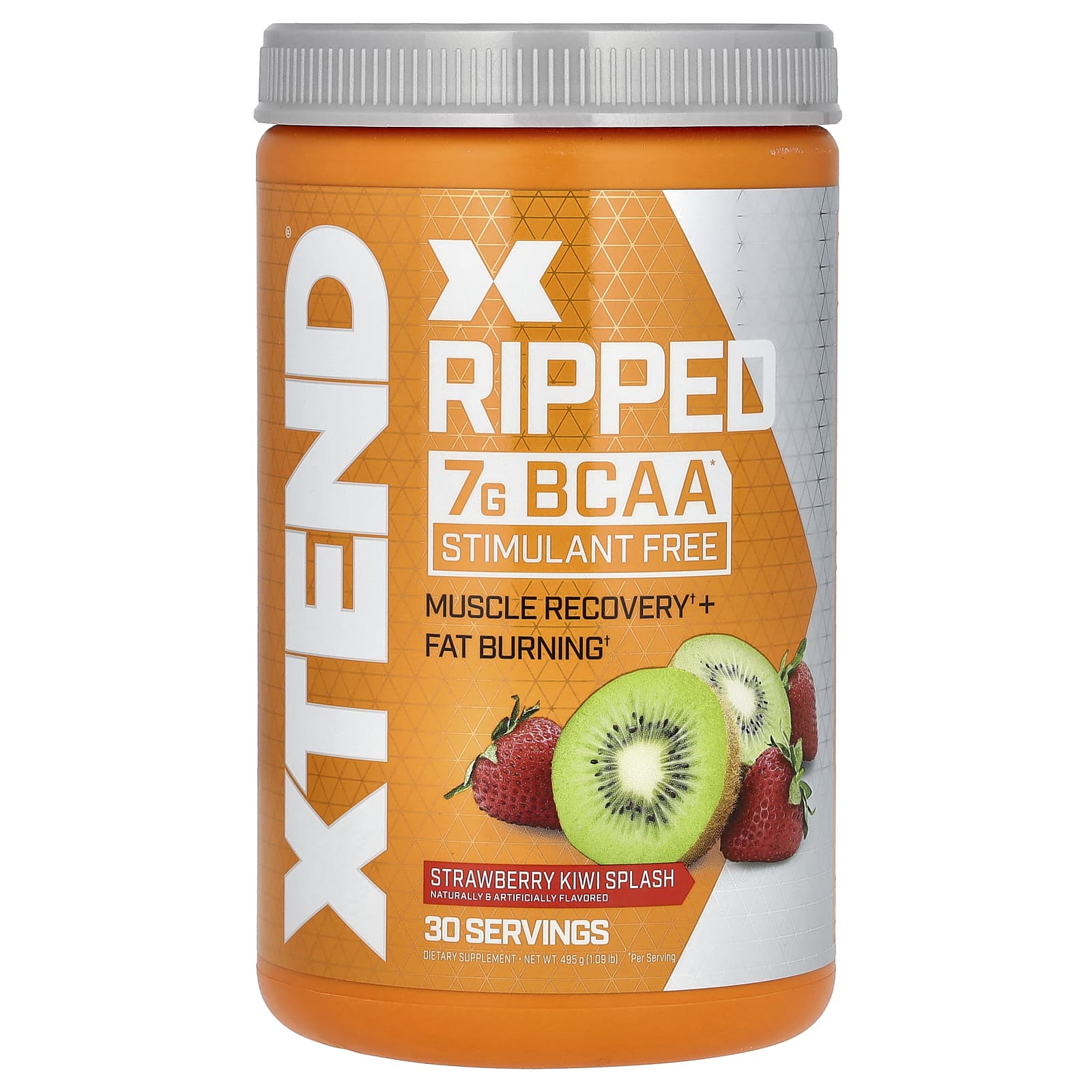 Xtend-Ripped-7G BCAAs-Stimulant Free-Strawberry Kiwi Splash-1.09 lb (495 g)