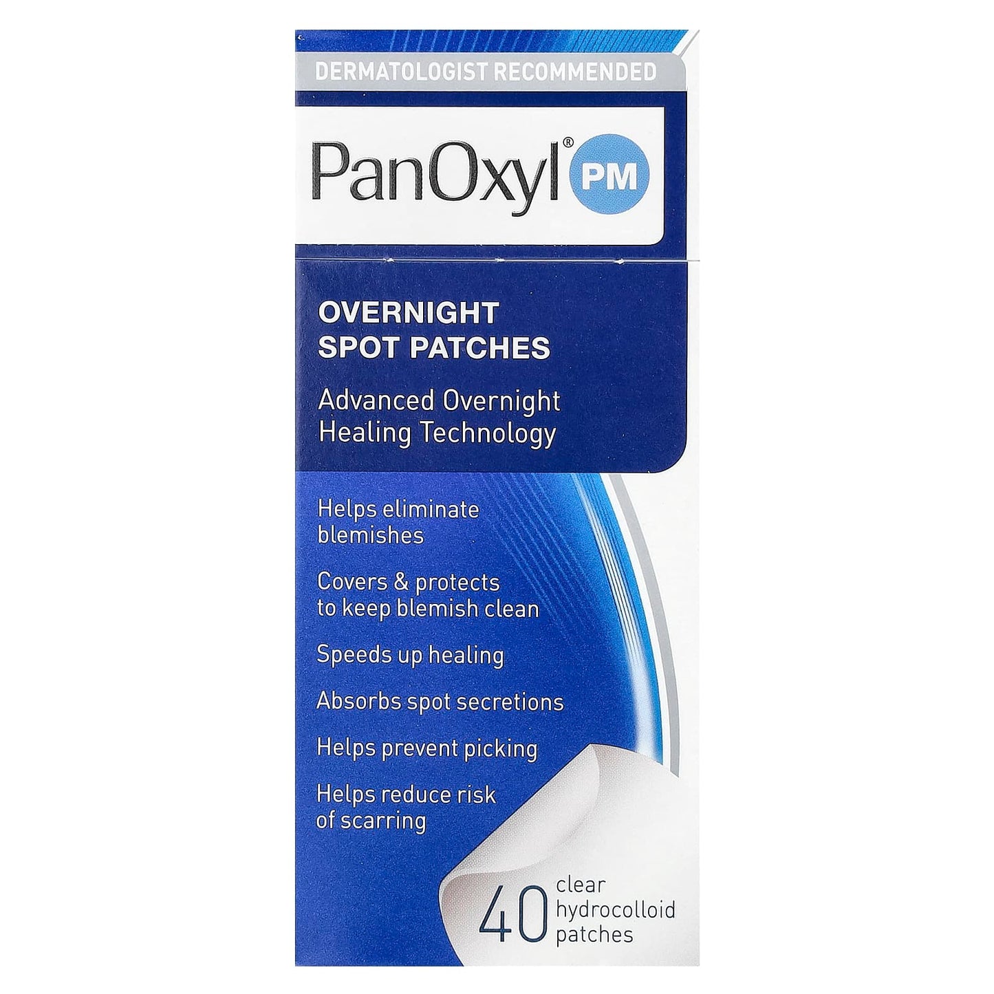 PanOxyl-PM-Overnight Spot Patches-40 Clear Hydrocolloid Patches